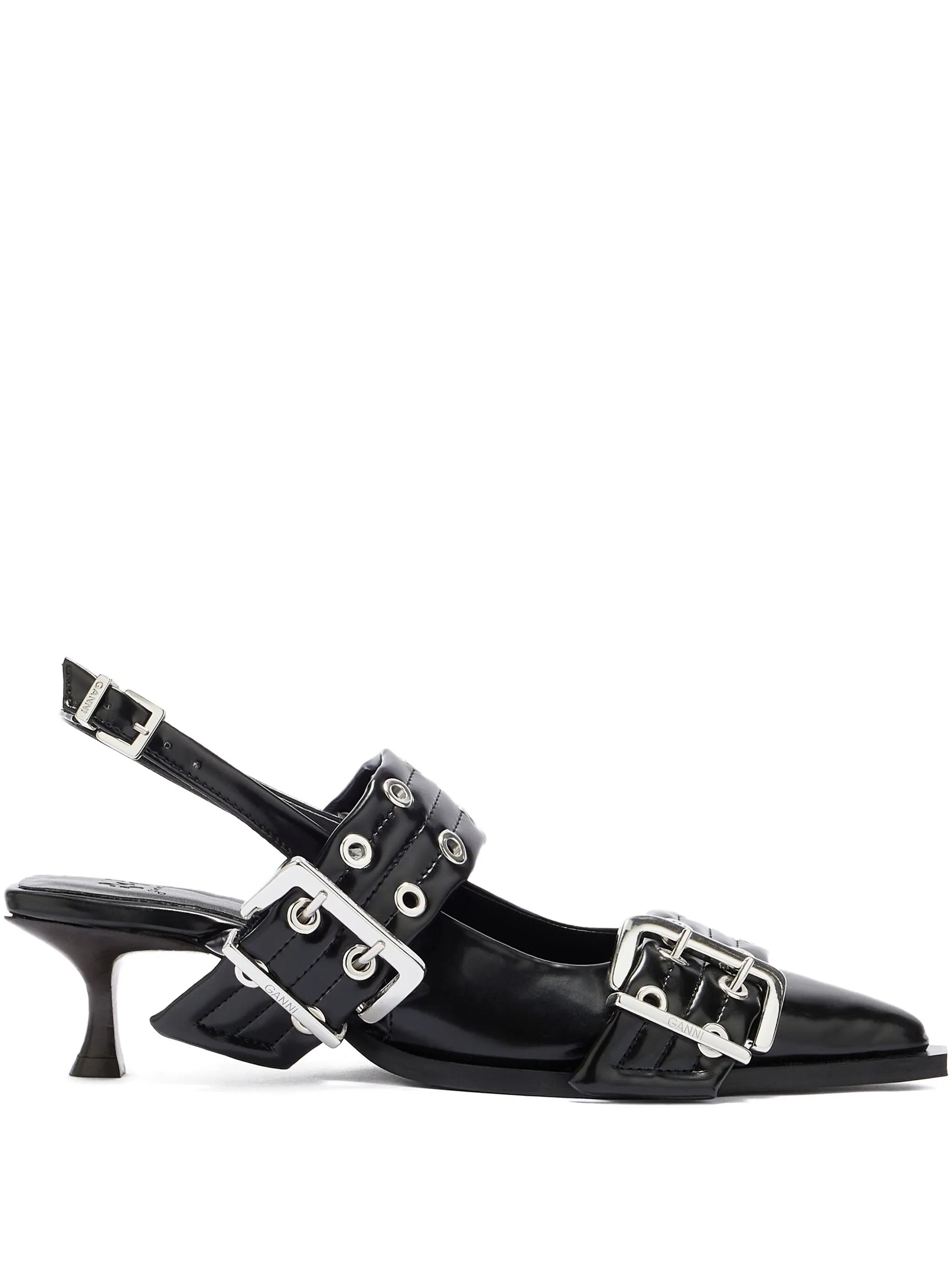 buckle-strap slingback heels