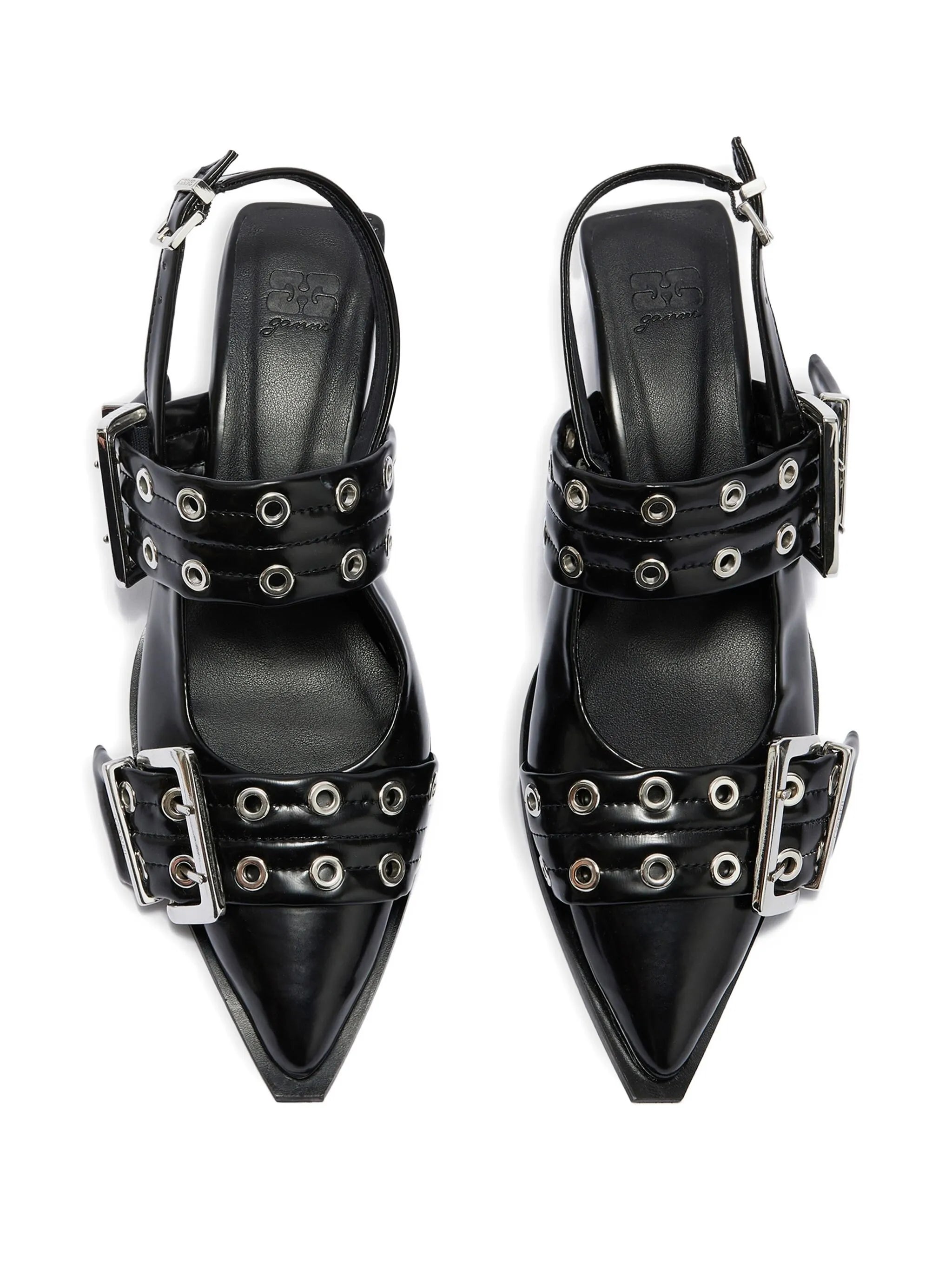 buckle-strap slingback heels
