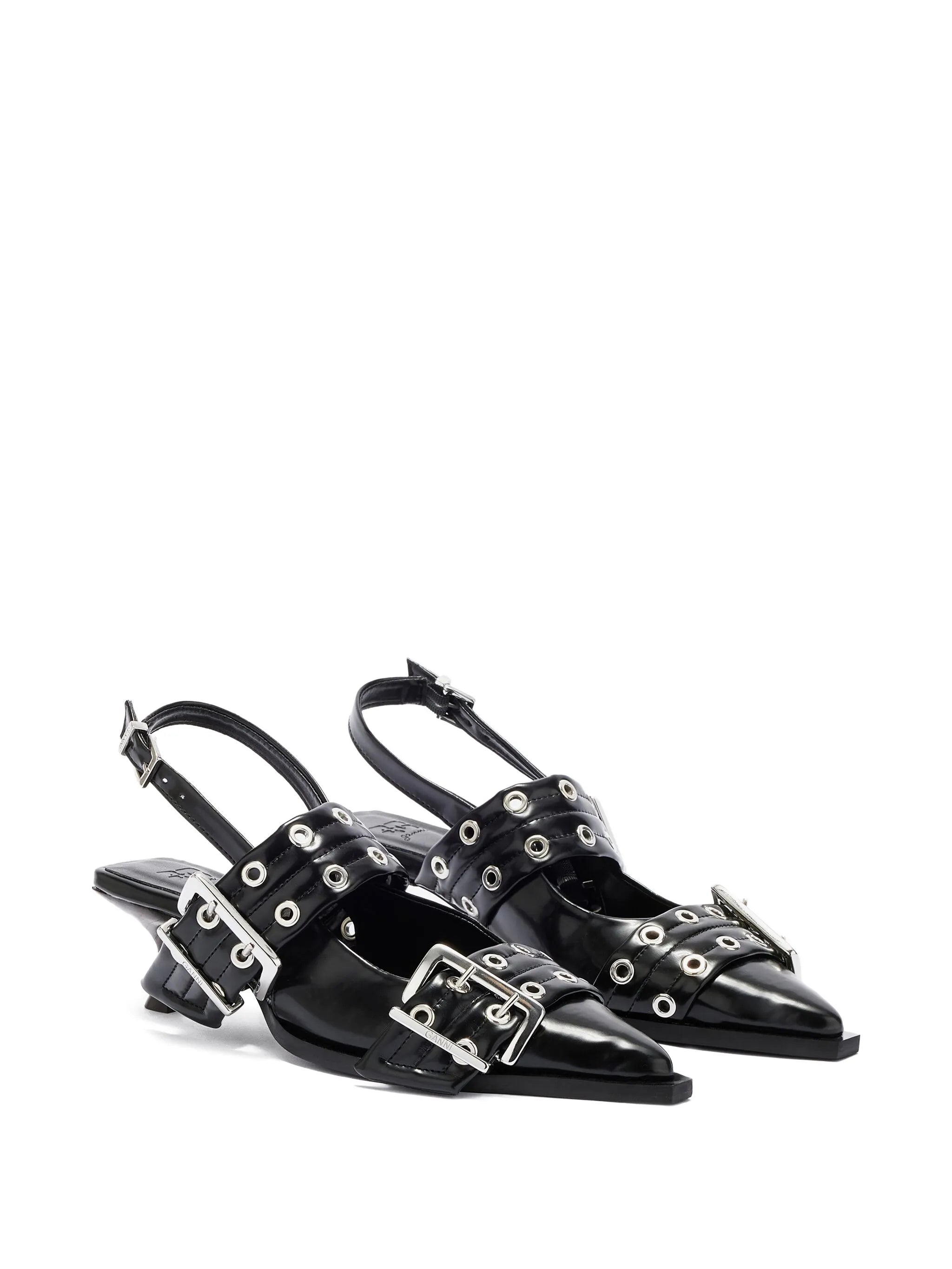 buckle-strap slingback heels
