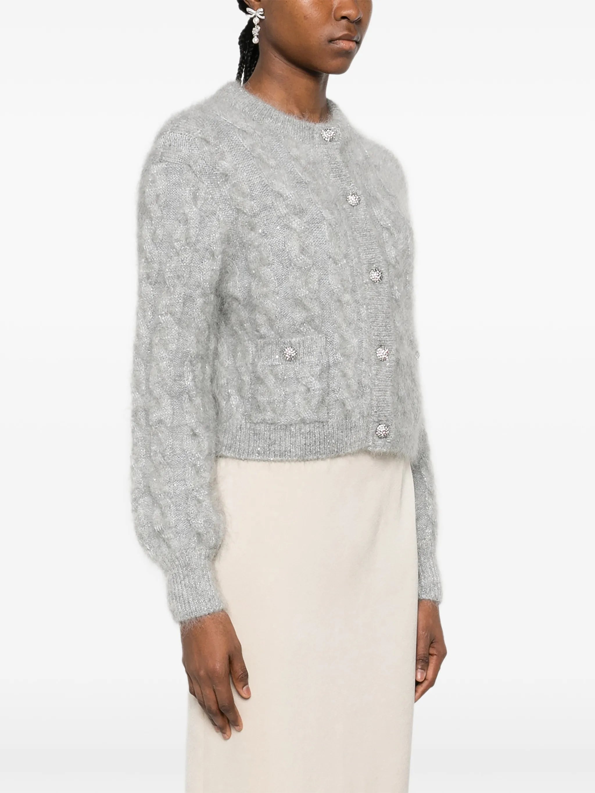 cable-knit cardigan