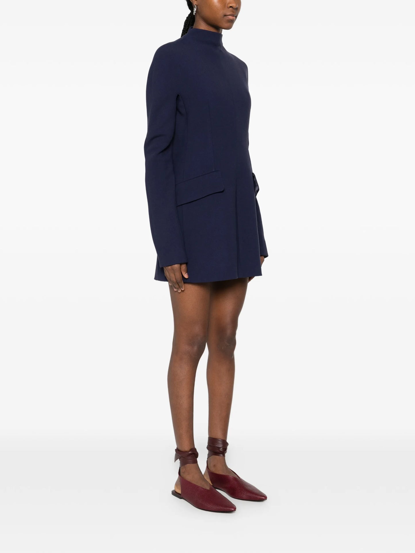 SPXTEFRITE pockets high-neck mini dress
