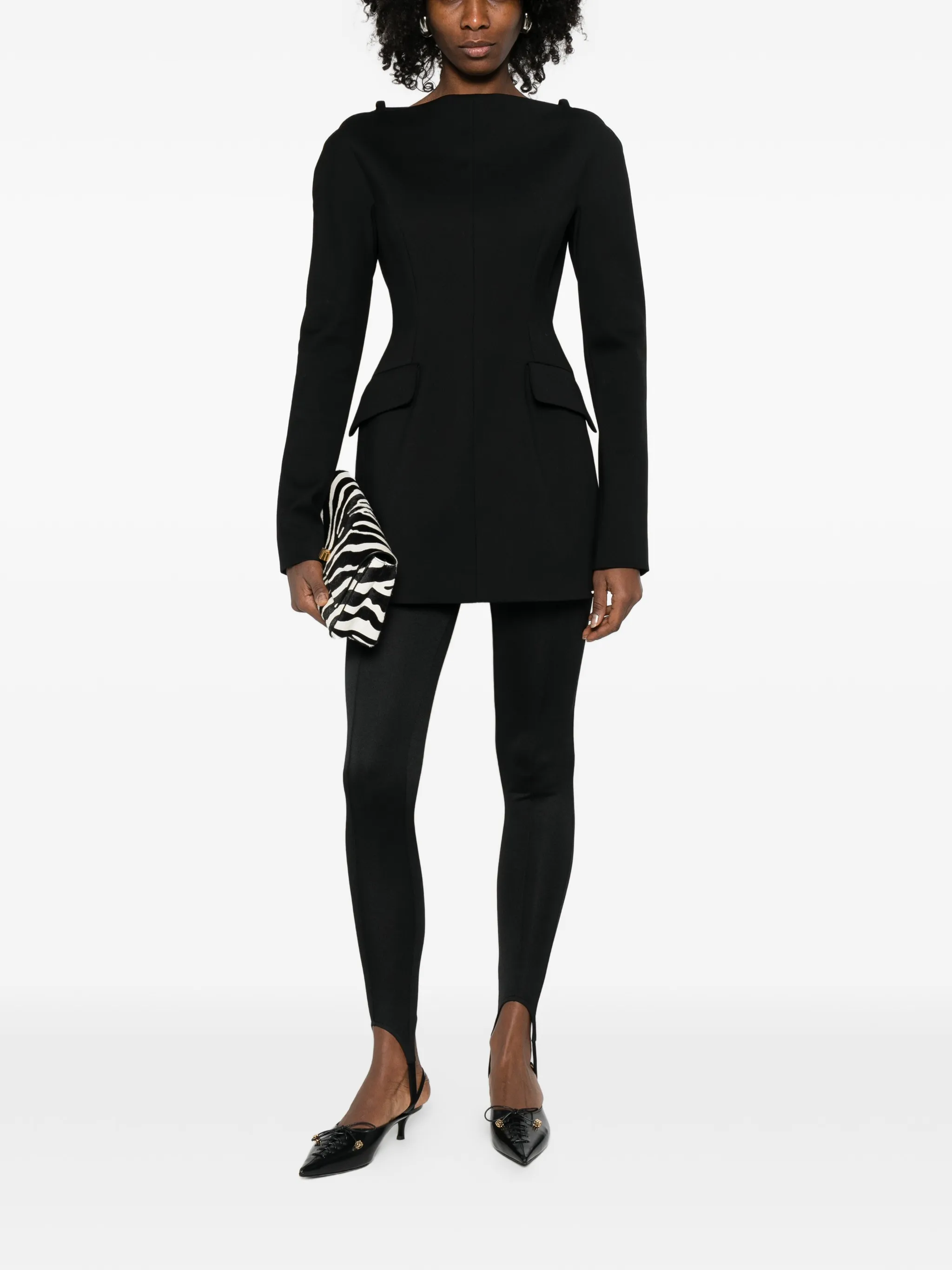 Dakar boat-neck mini dress