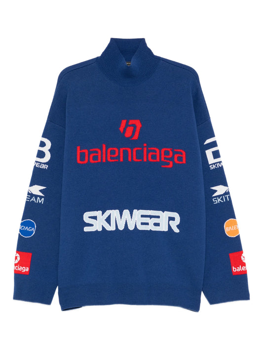 Sponsor jacquard turtleneck sweater