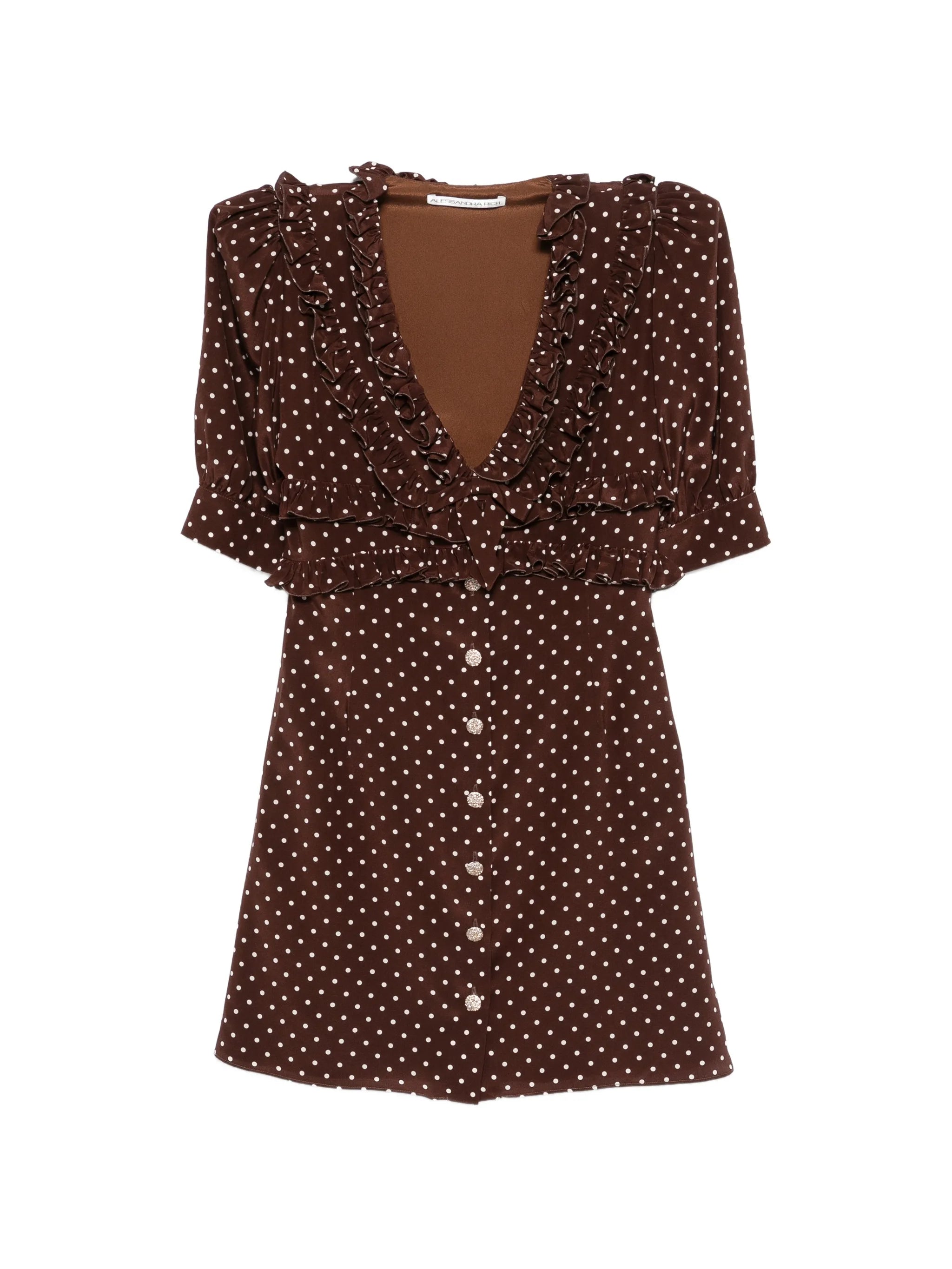 ruffled polka-dot mini dress
