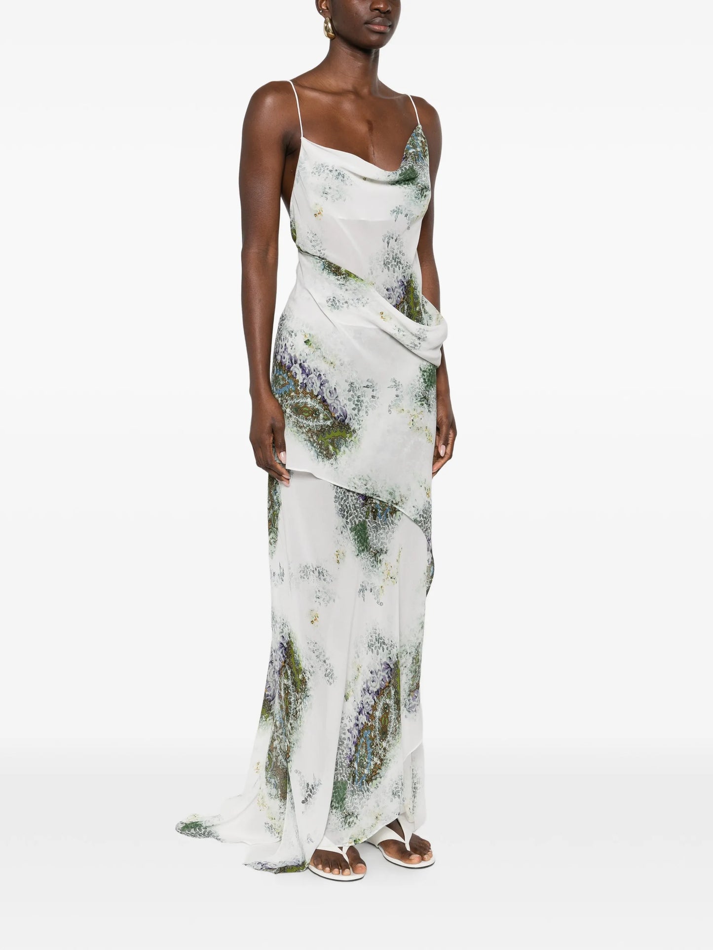 Absence cowl-neck slip maxi dress