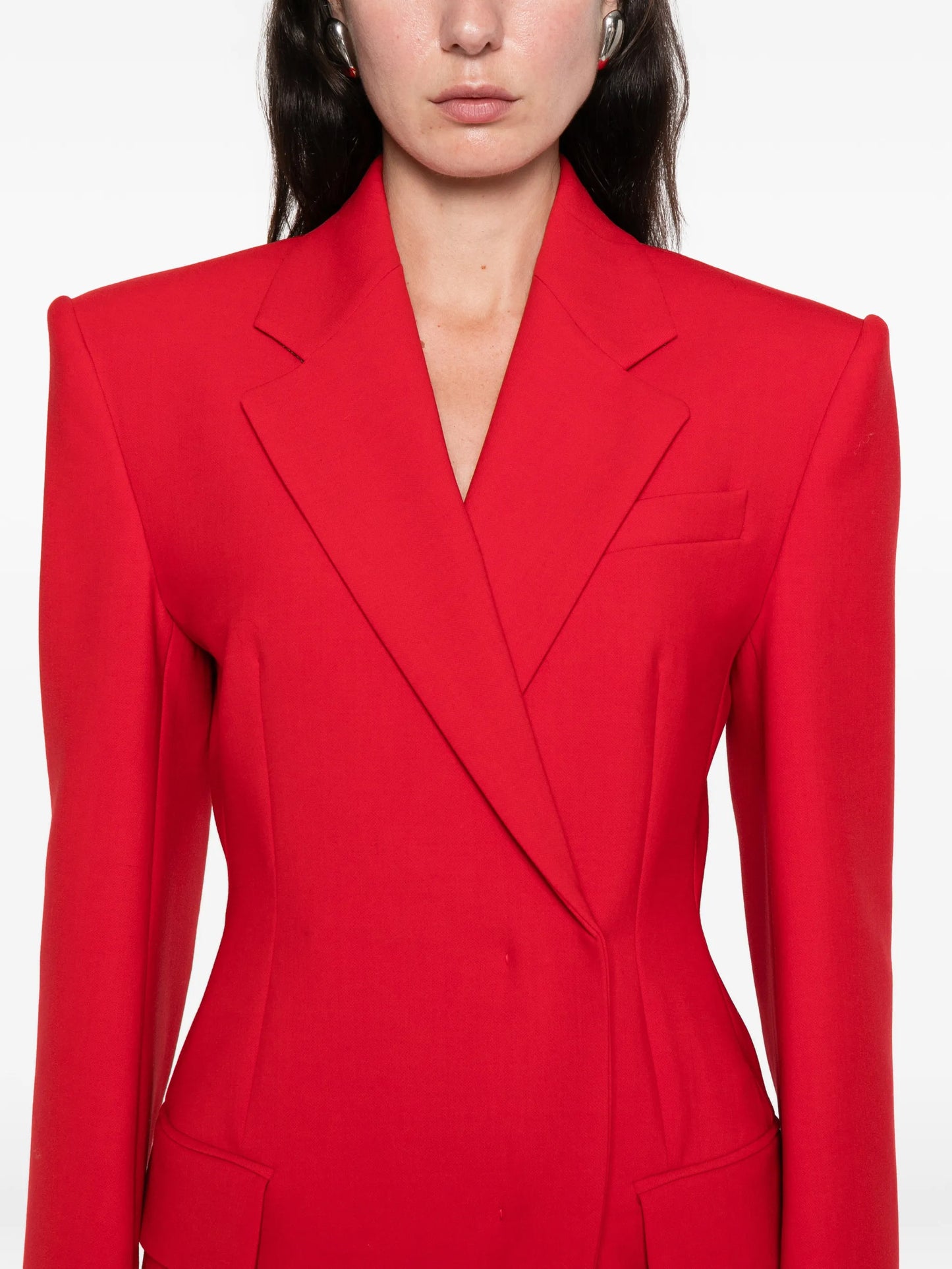 buttoned double-breasted blazer