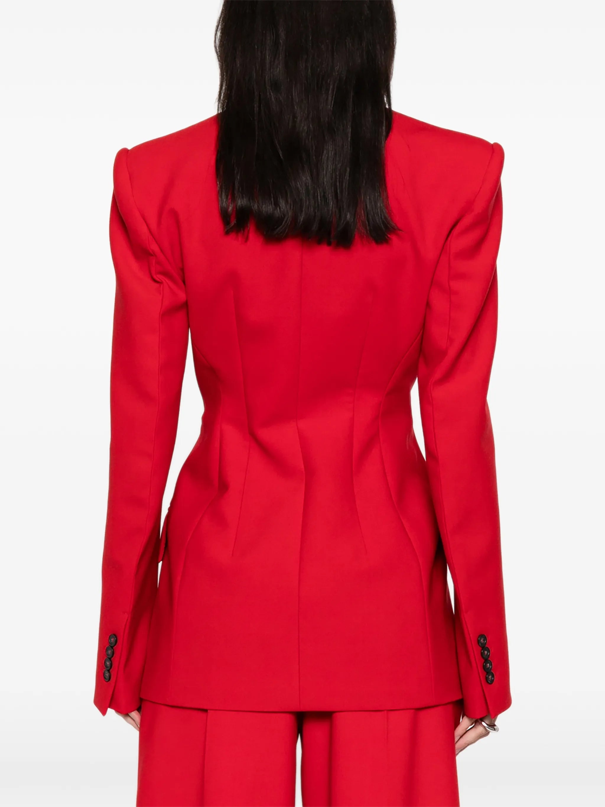 buttoned double-breasted blazer