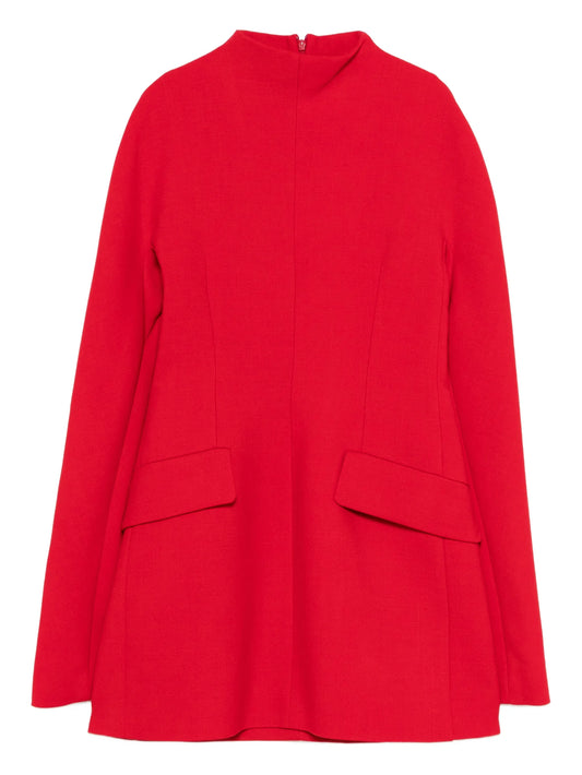 mock neck pocket mini dress