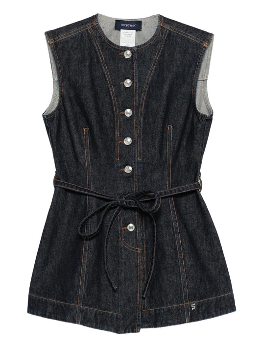 belted denim top