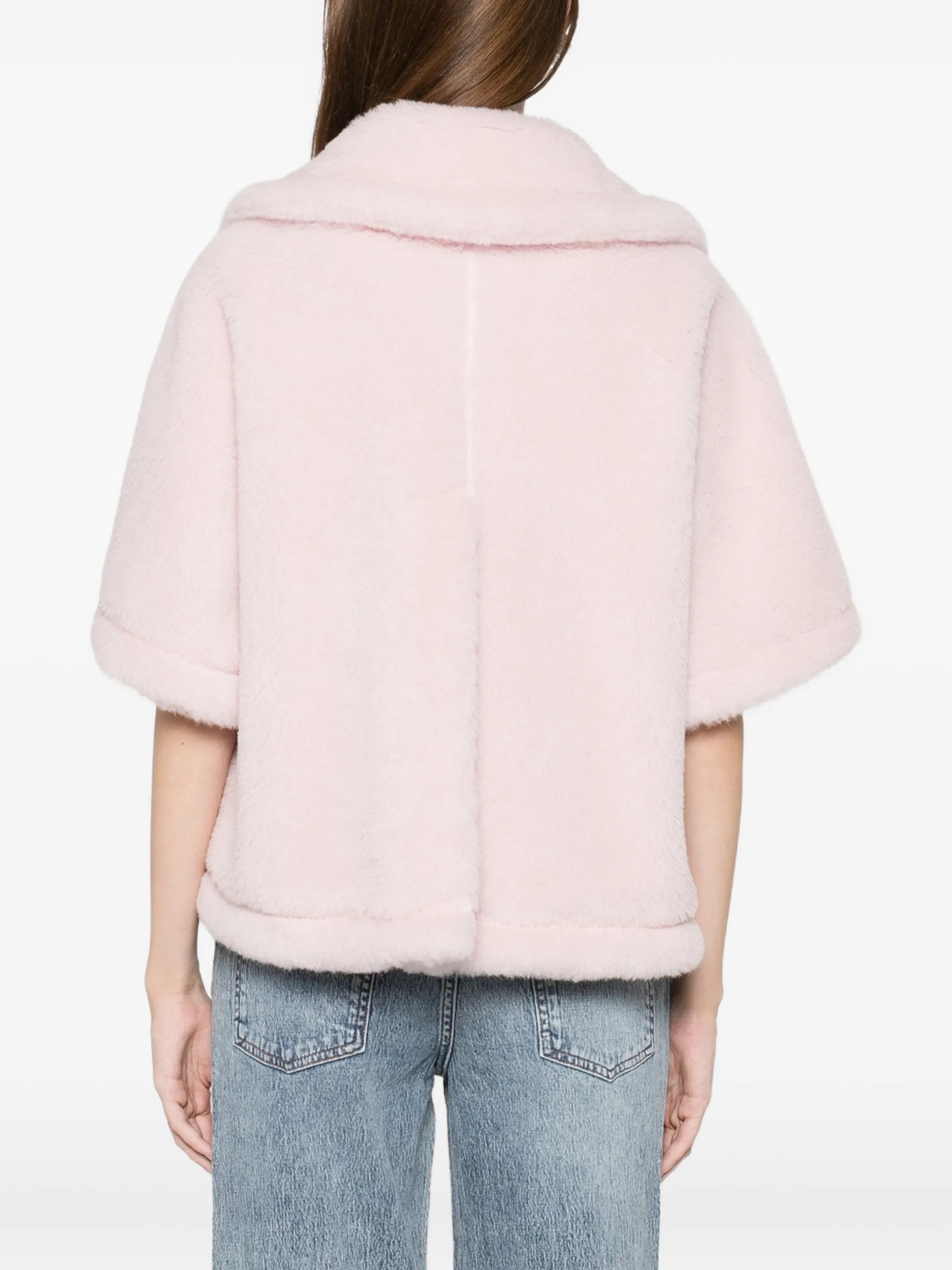 Corvino teddy-texture buttoned cape