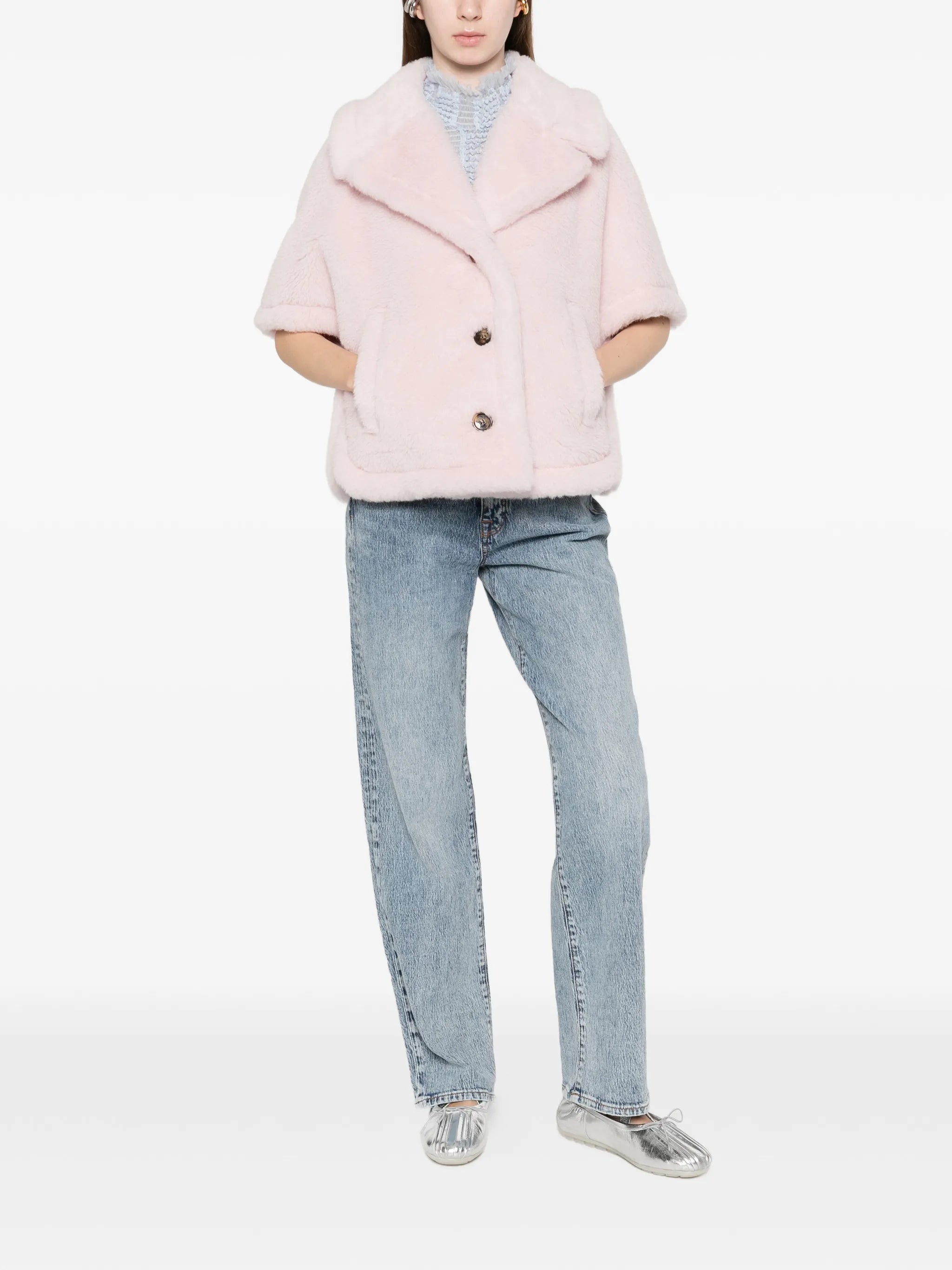 Teddy kimono-sleeve cape