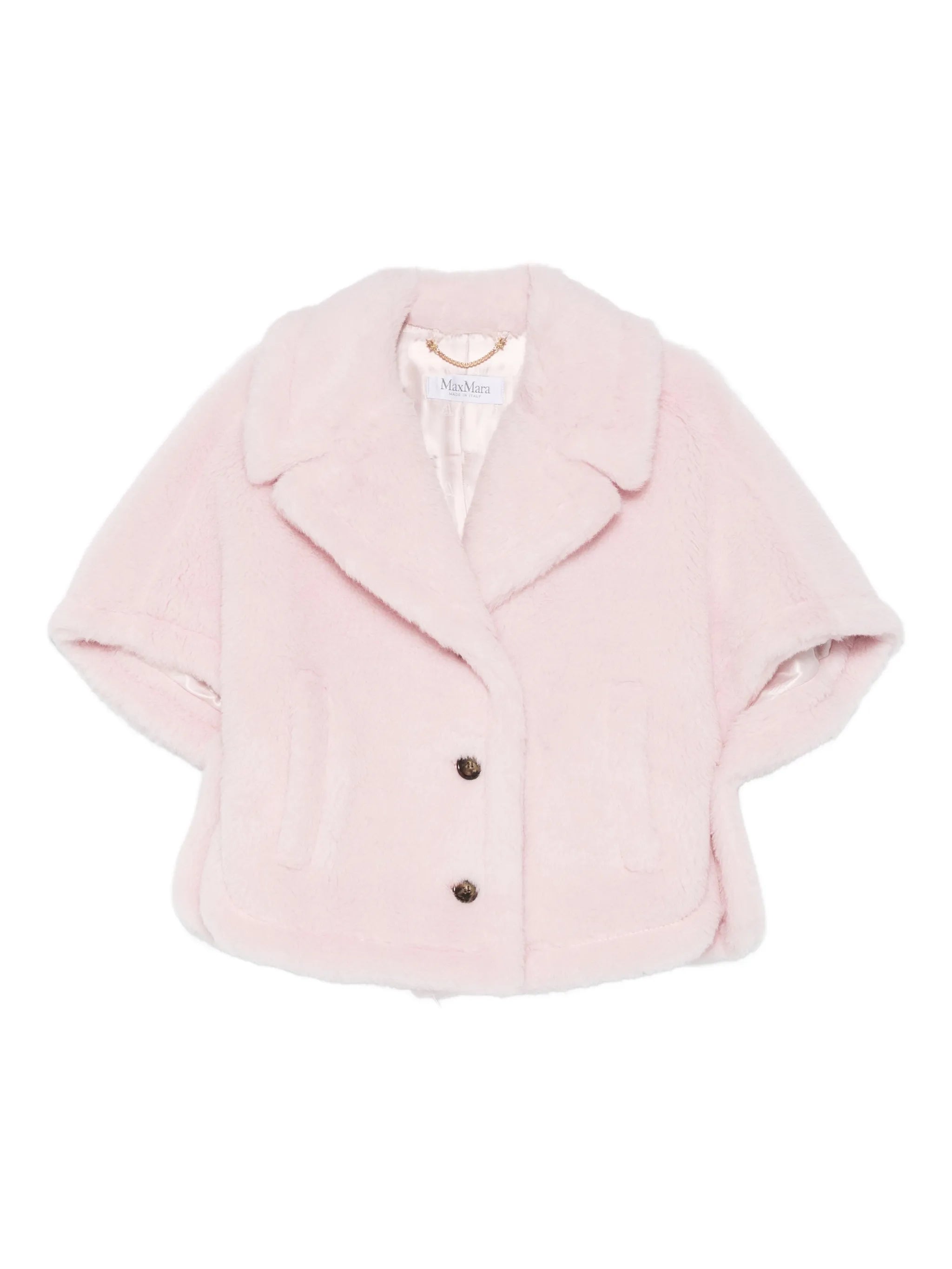 Corvino teddy-texture buttoned cape