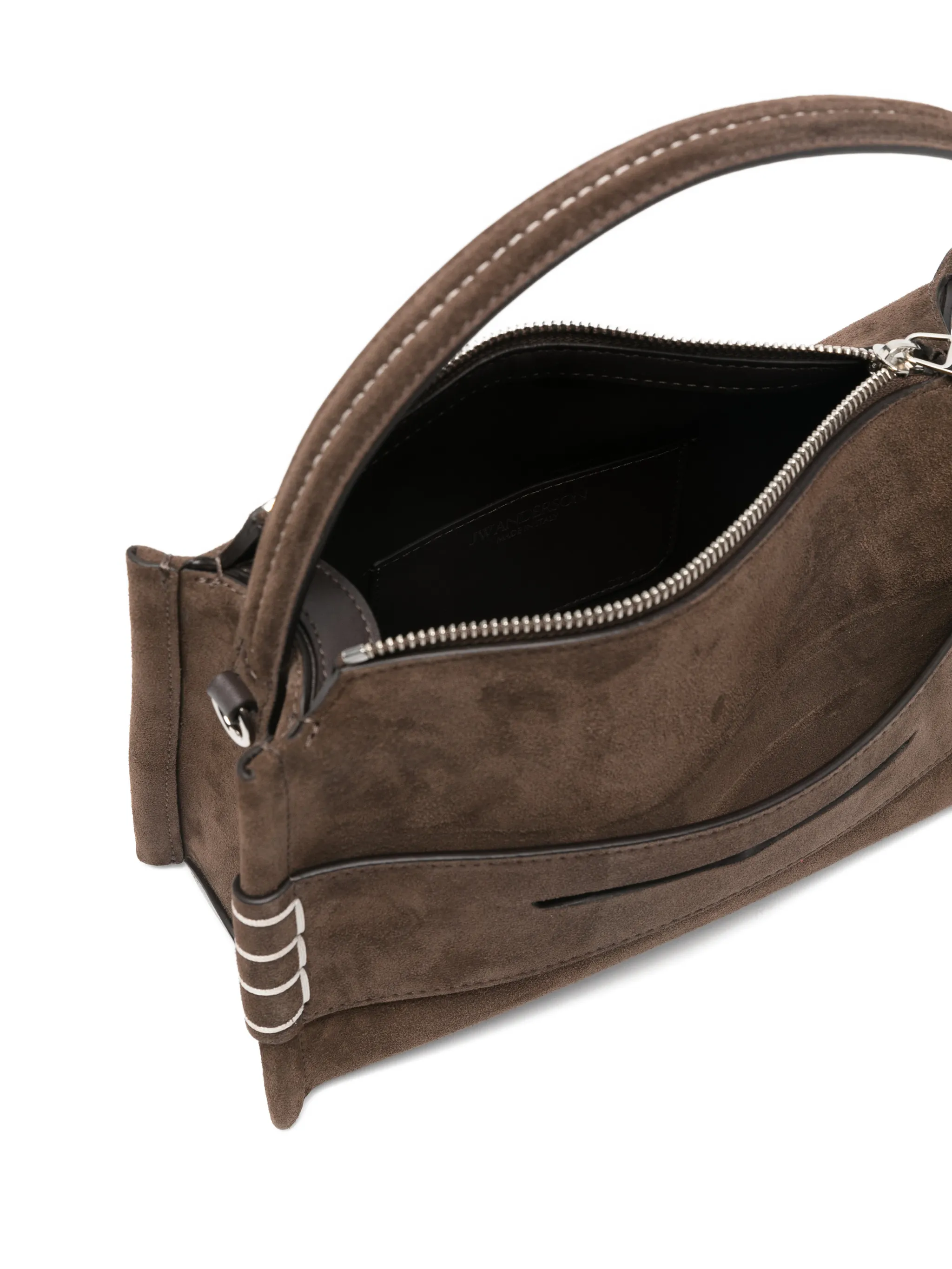 small loafer suede top handle bag