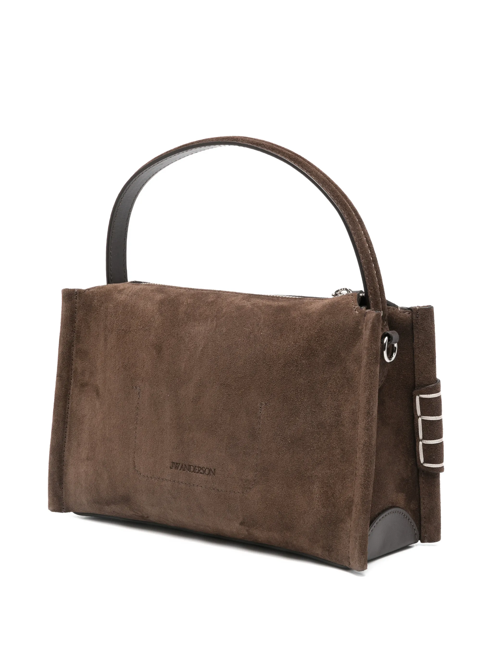 small loafer suede top handle bag