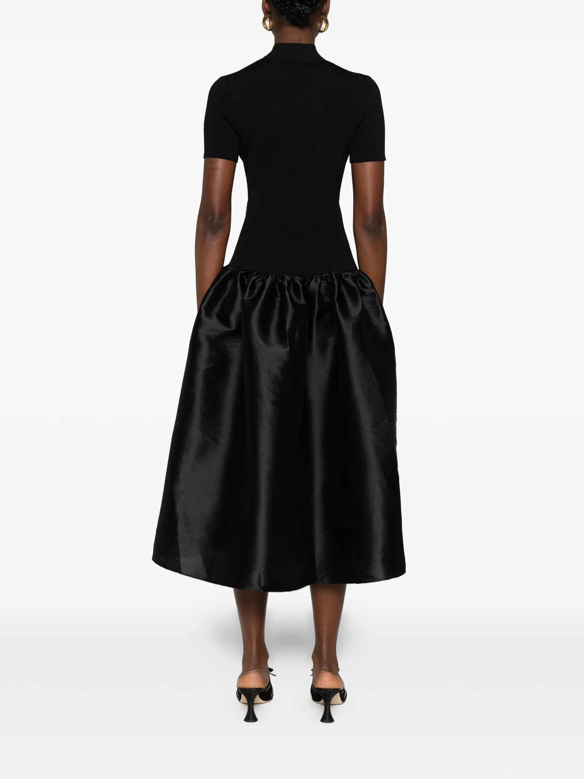 button-detail midi dress