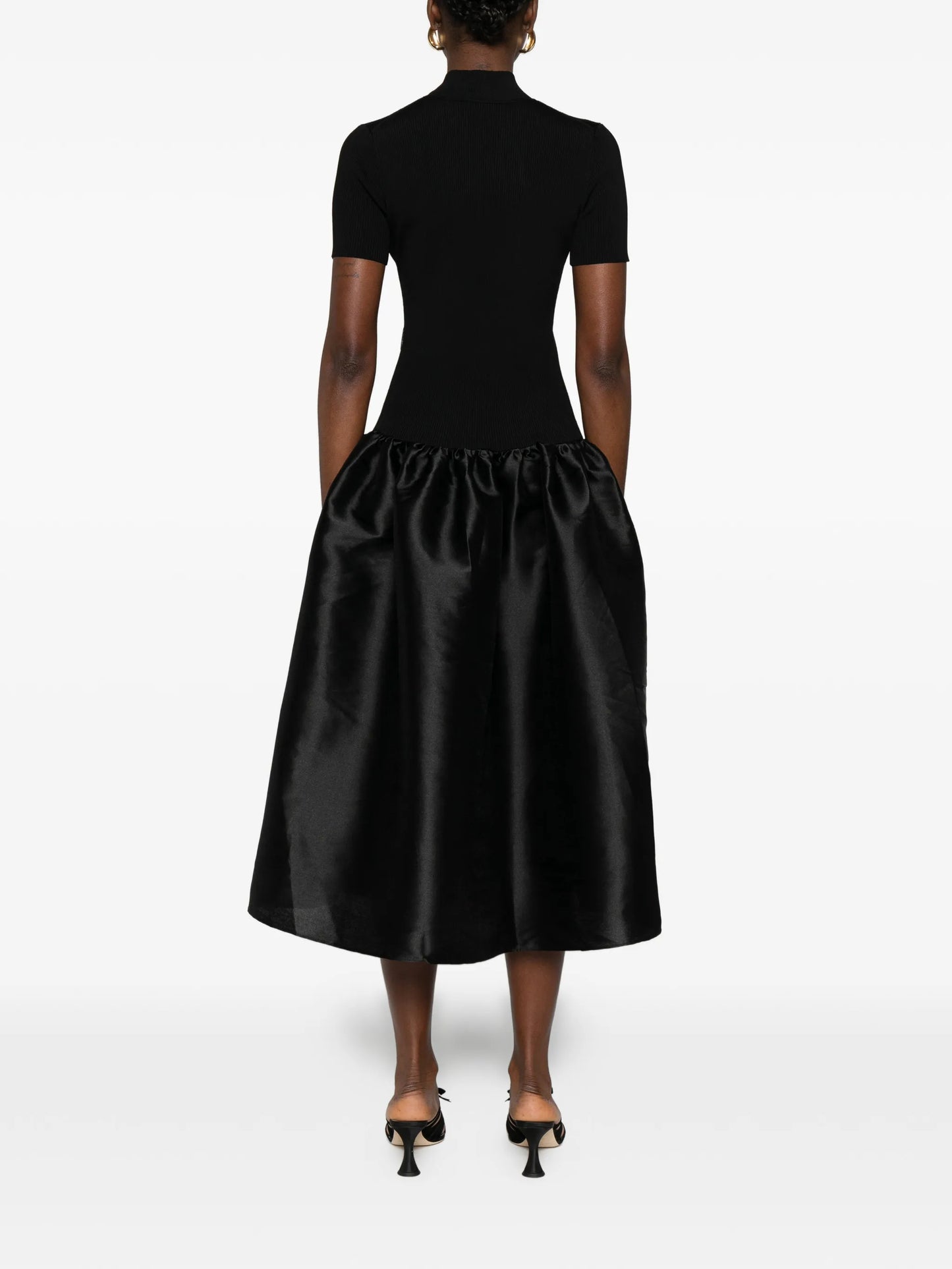 button-detail midi dress