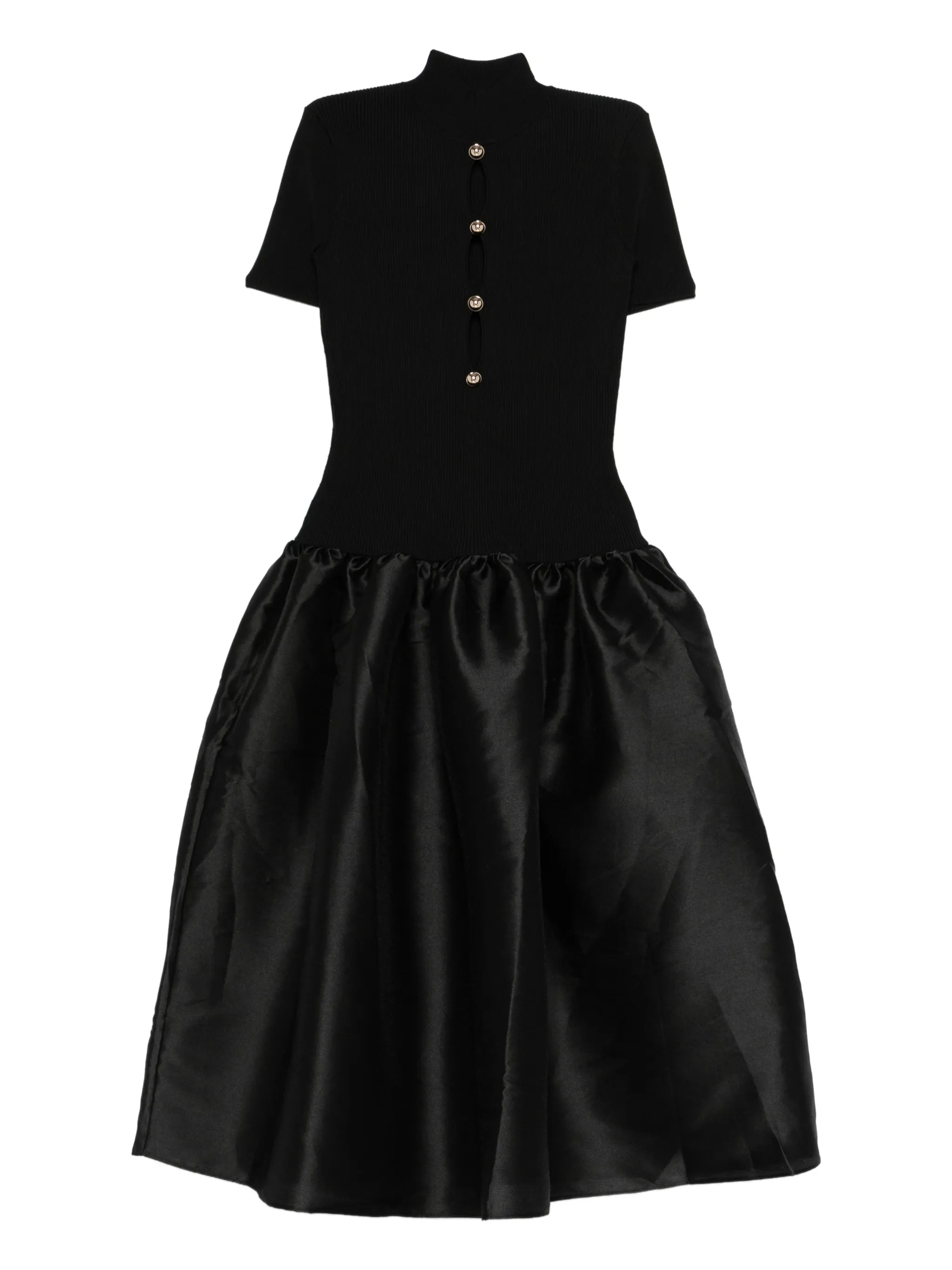 button-detail midi dress