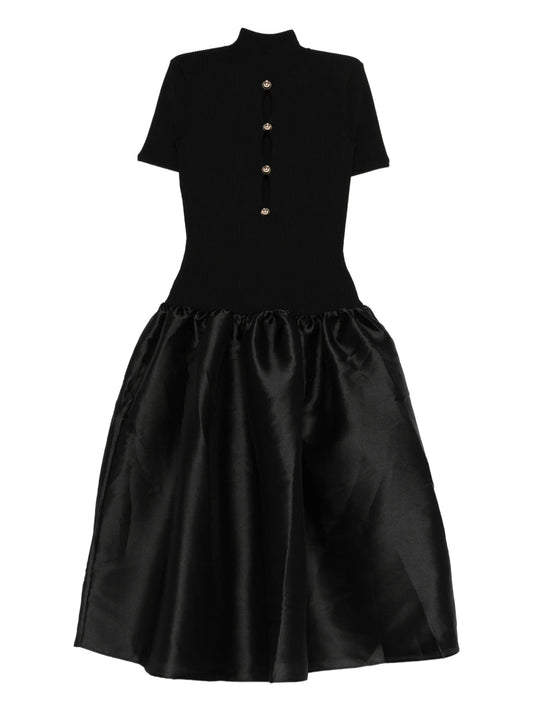 button-detail midi dress