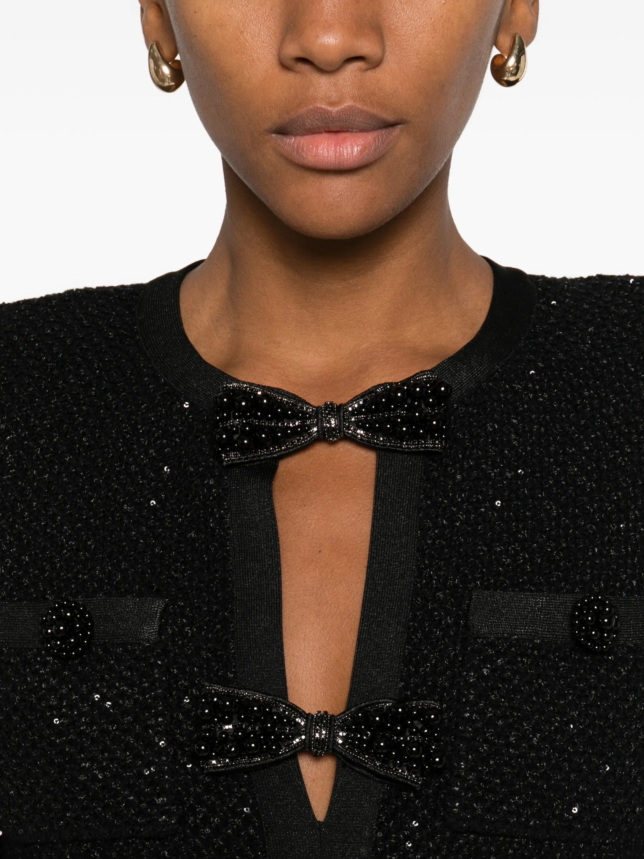 sequin bow mini dress