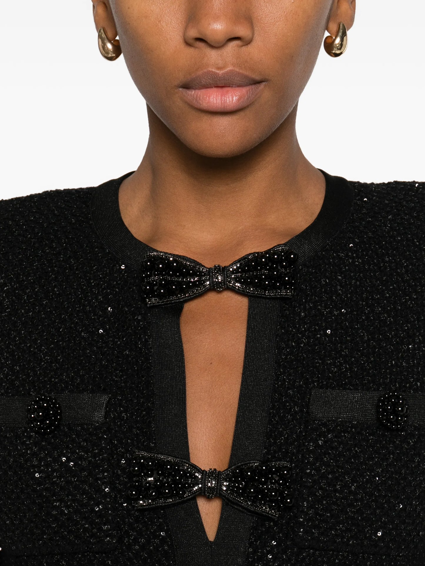 sequin bow mini dress