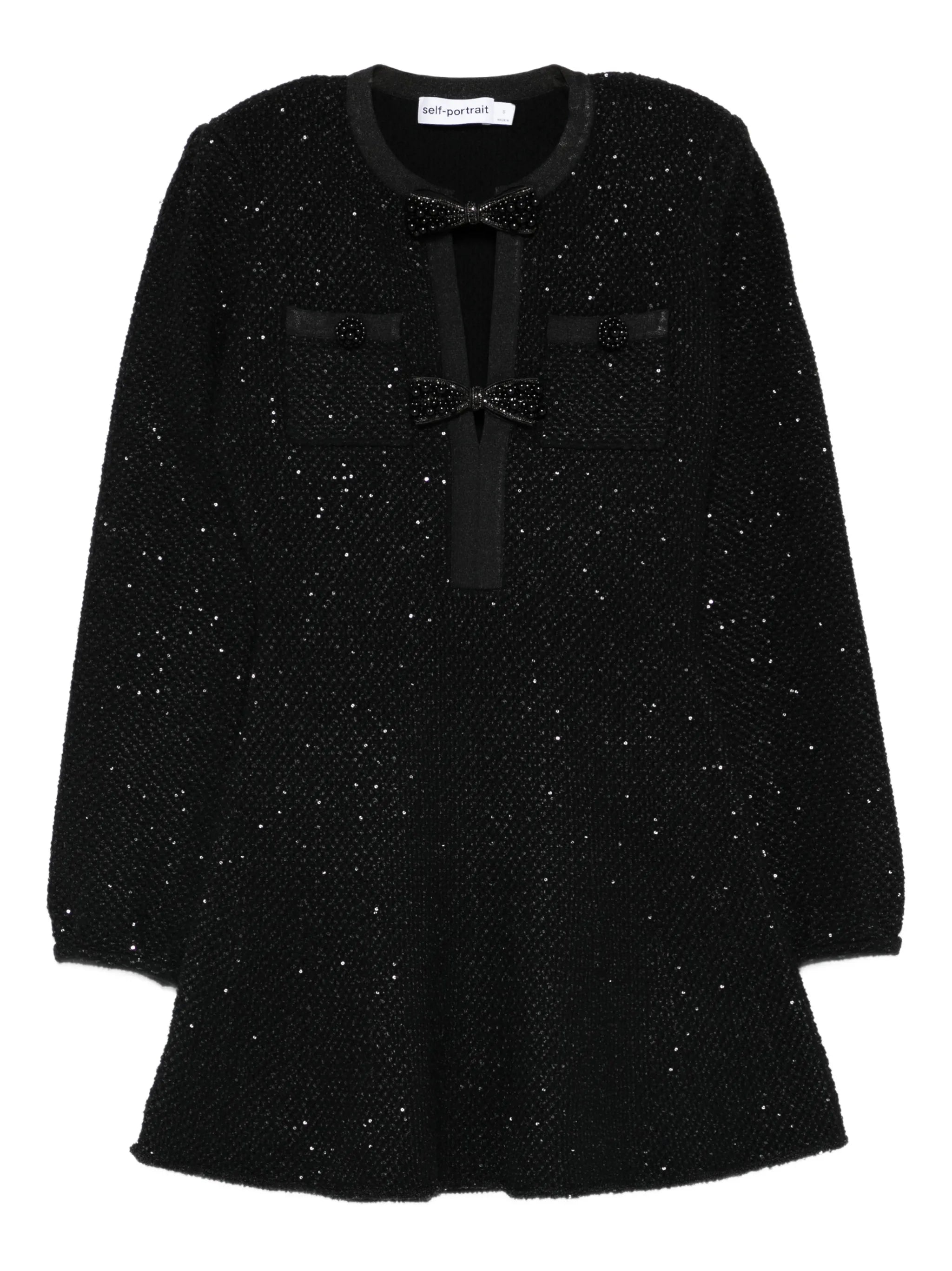 sequin bow mini dress