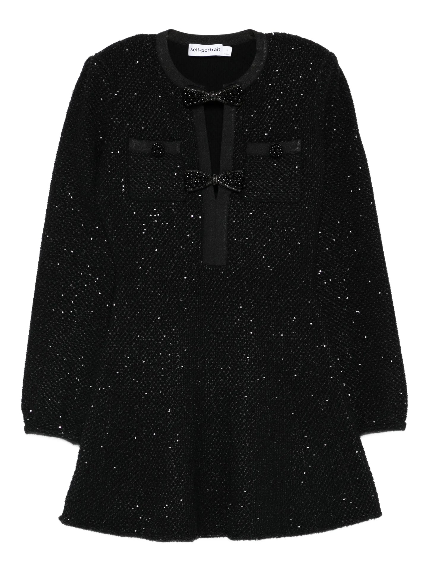 sequin bow mini dress