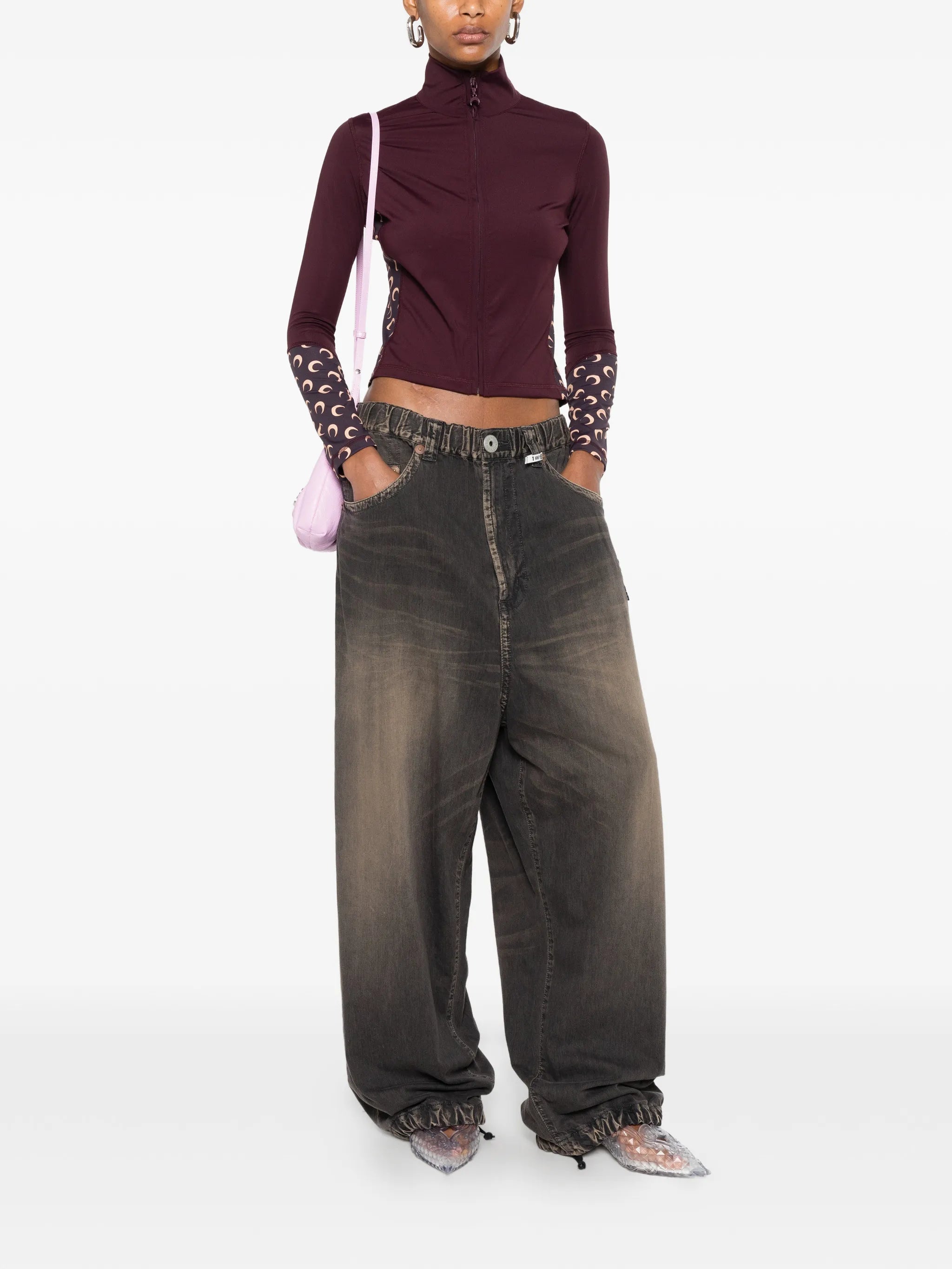 moon-print panelled top