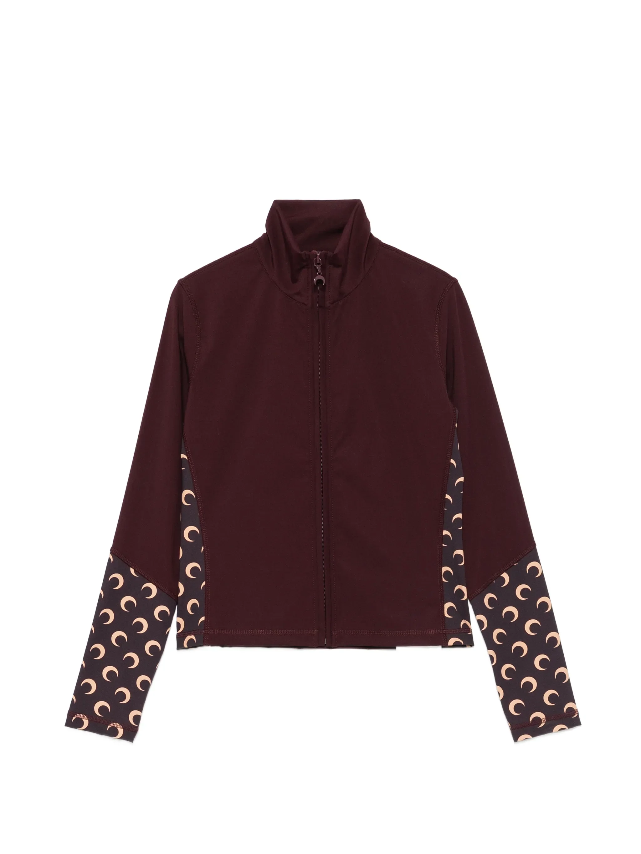 fitted high-neck athleisure zipped jacket with Moon inserts