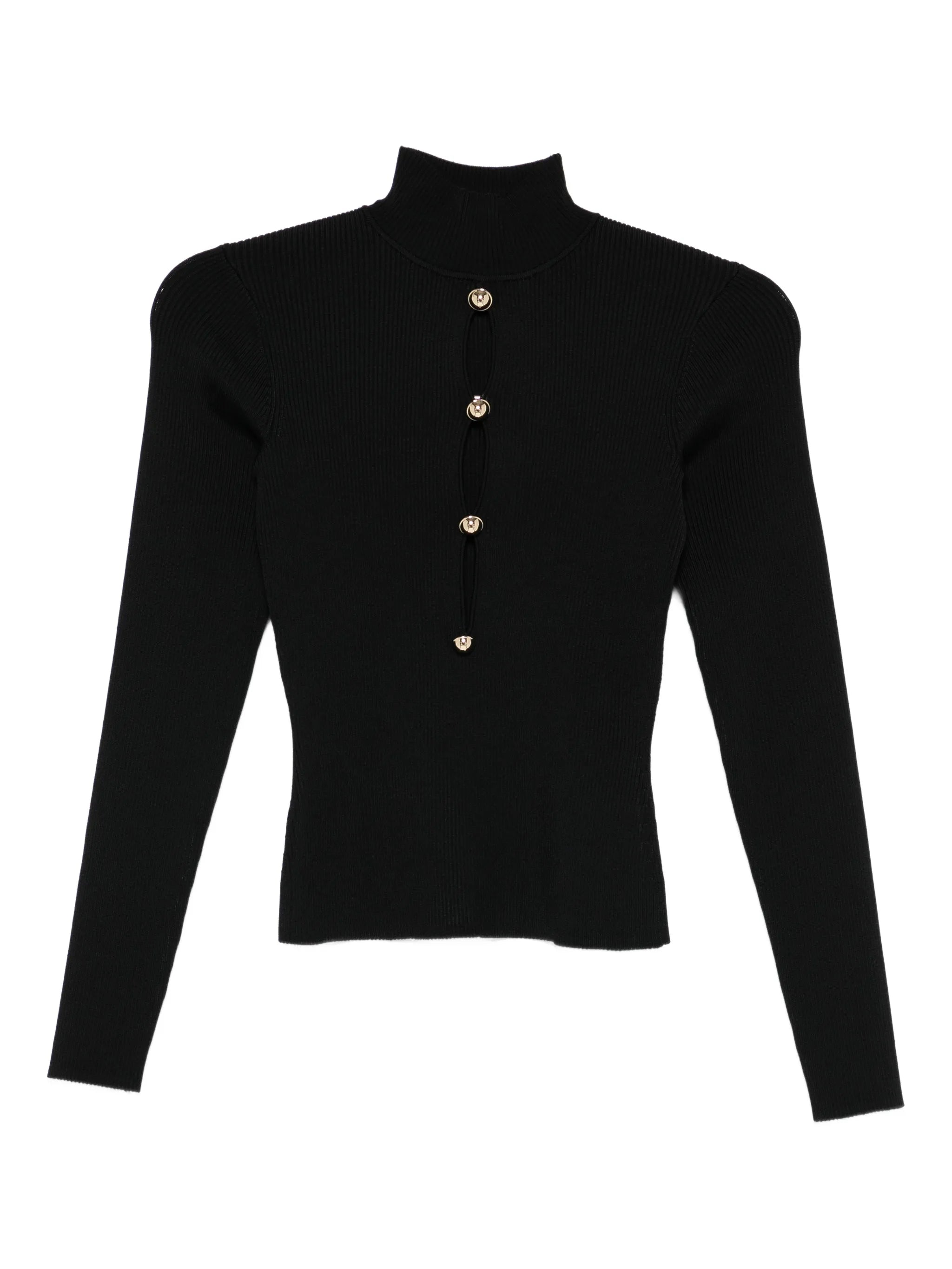 long-sleeve ribbed-knit top