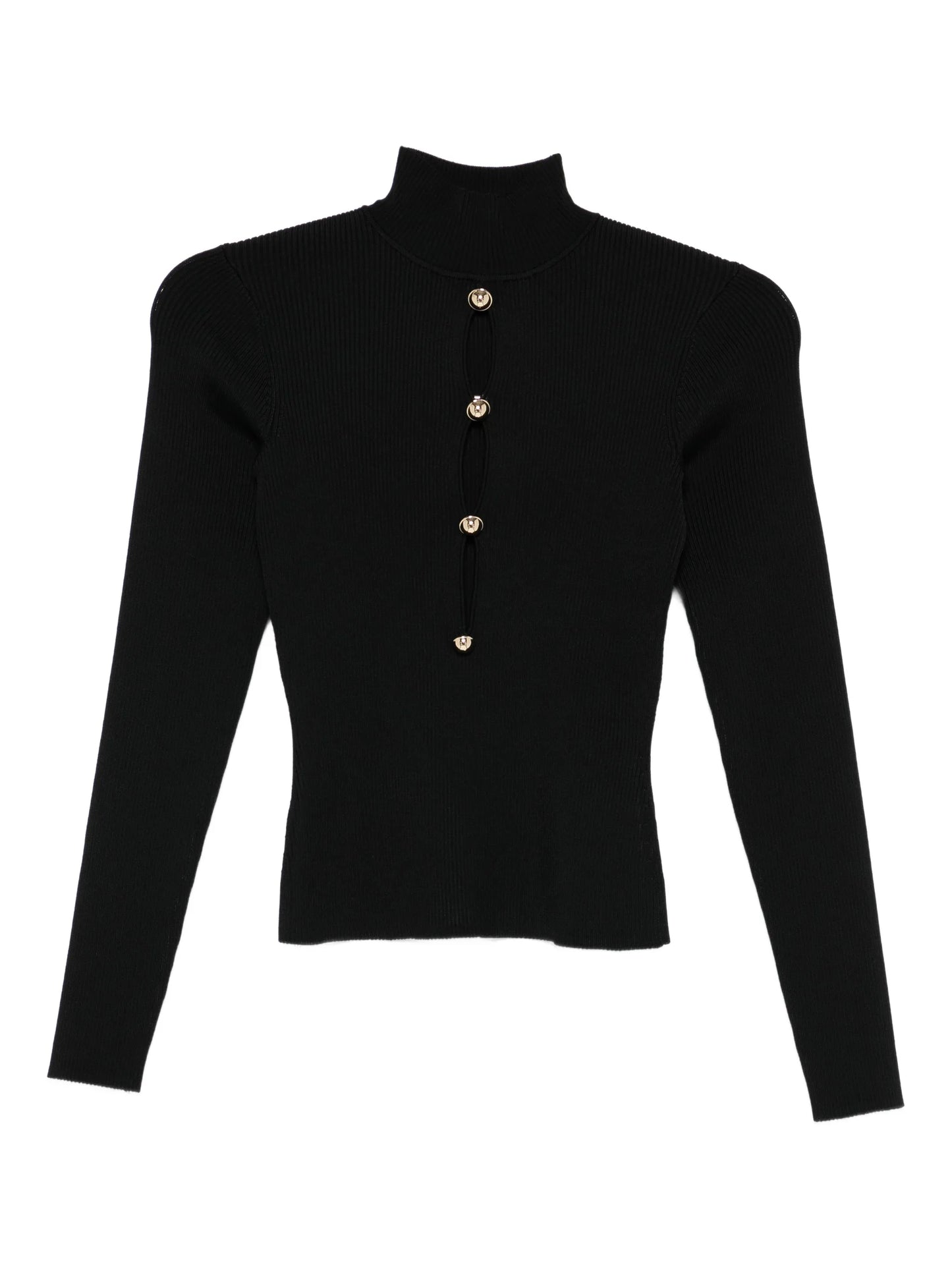 long-sleeve ribbed-knit top