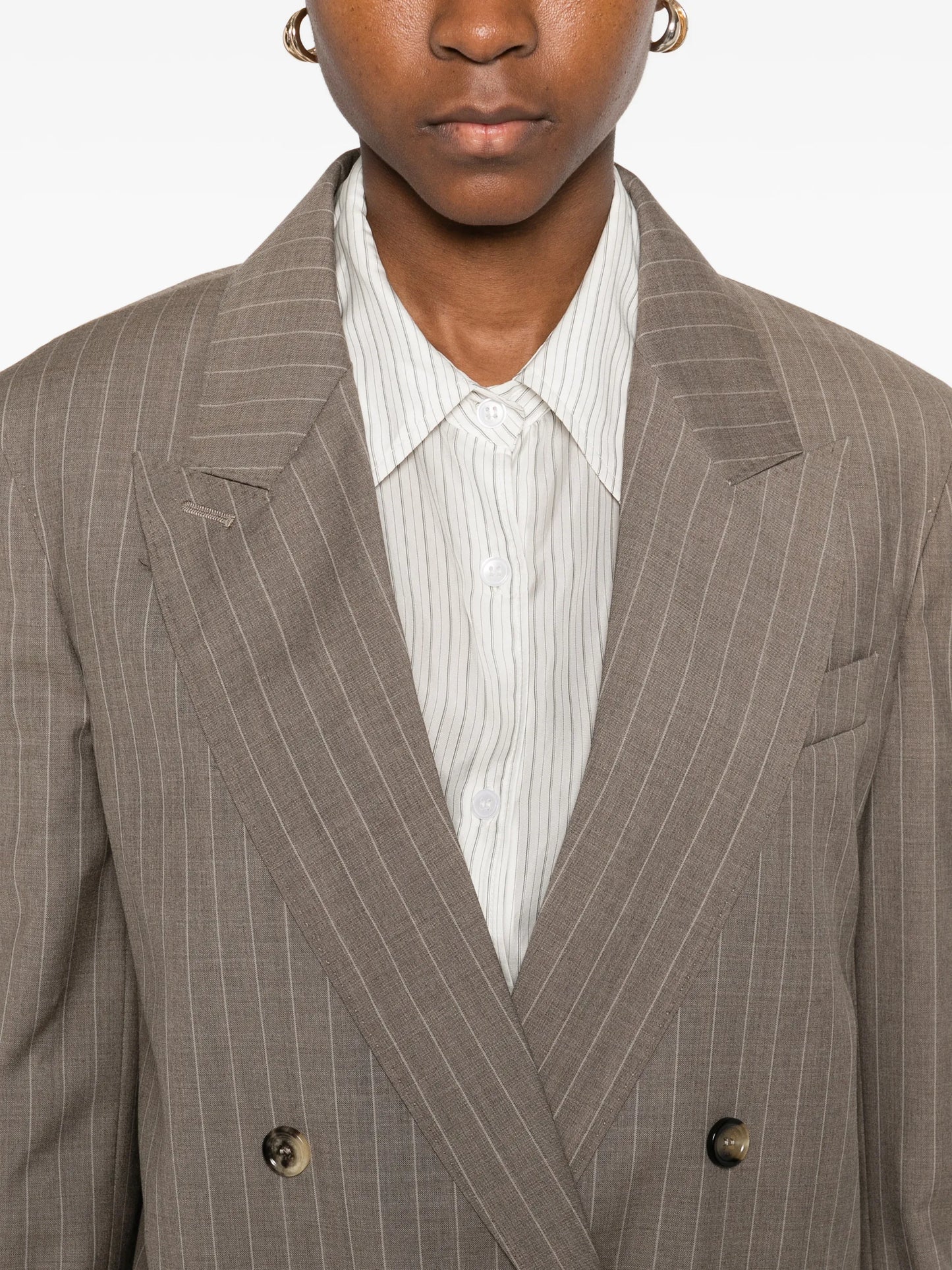 Acciaio pinstripe double-breasted blazer