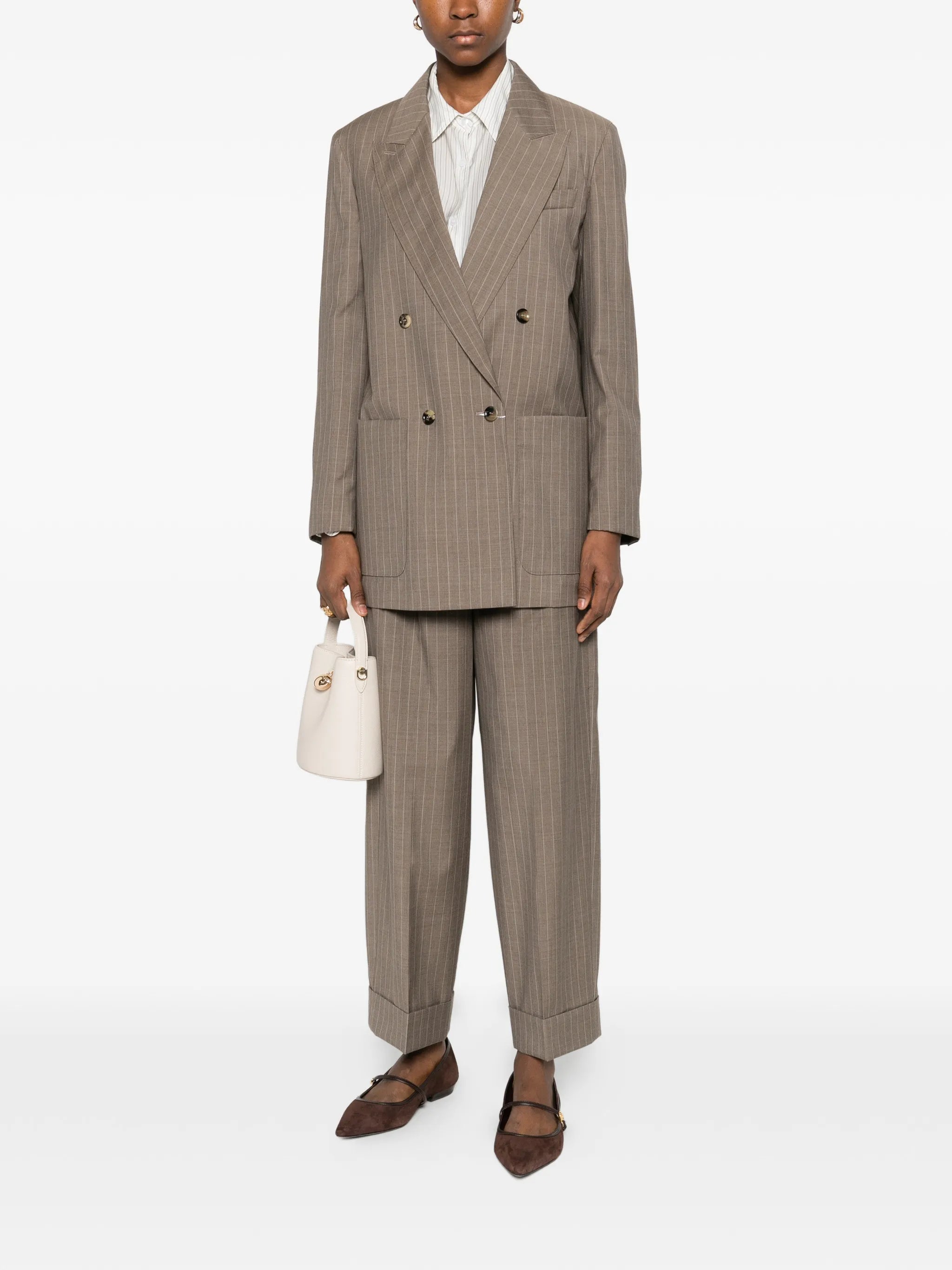 Acciaio pinstripe double-breasted blazer