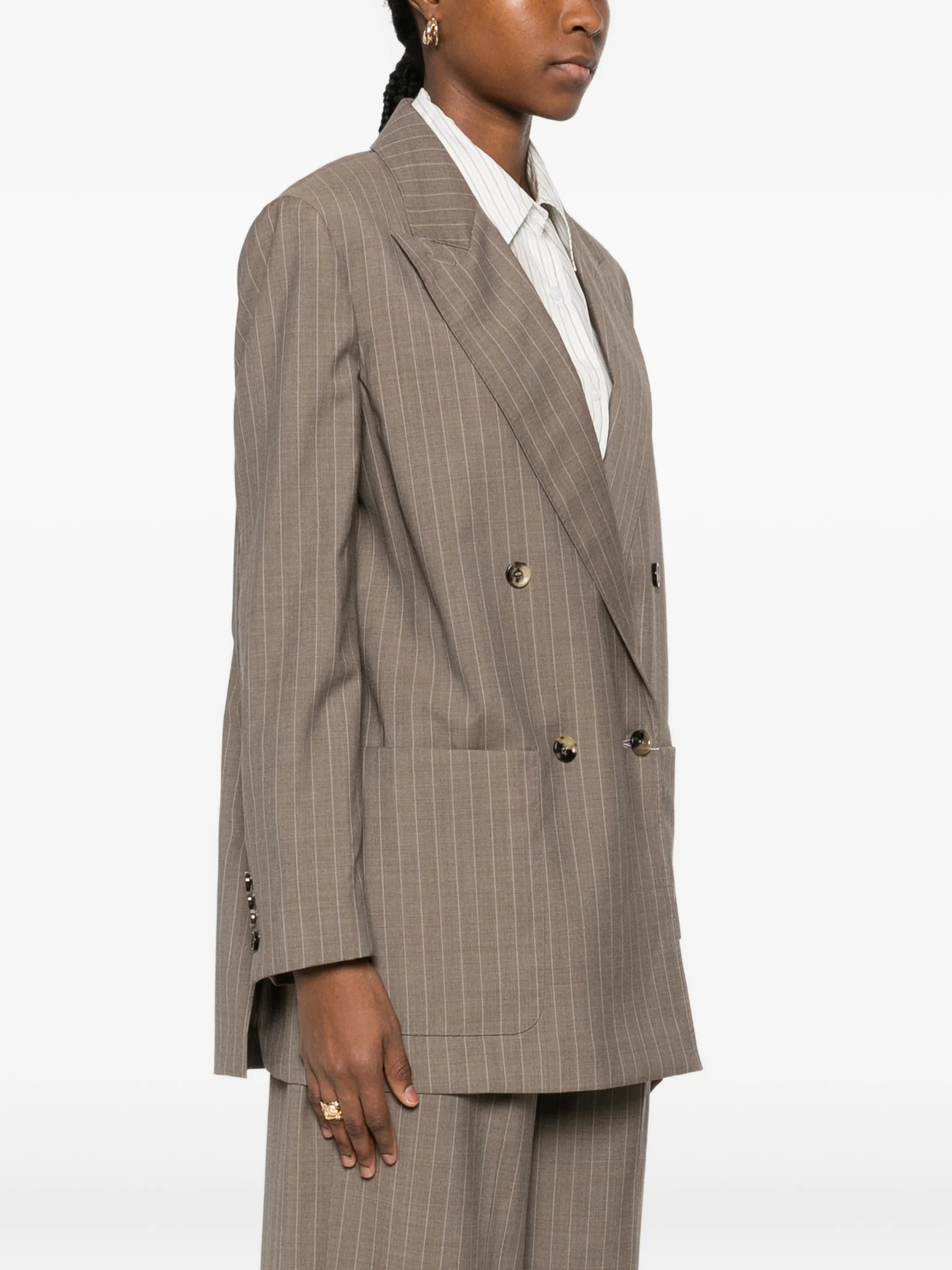 Acciaio pinstripe double-breasted blazer