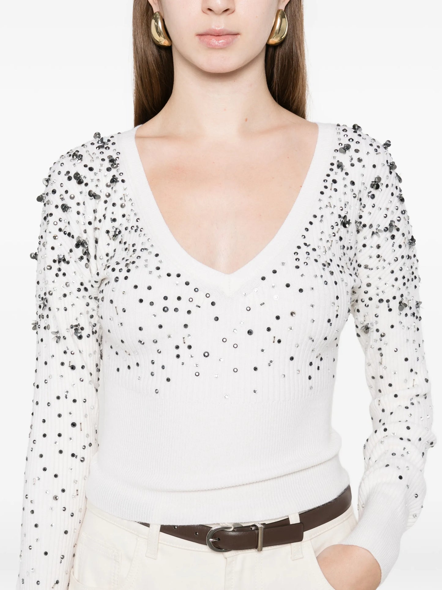 Gang sequin V-neck knitwear