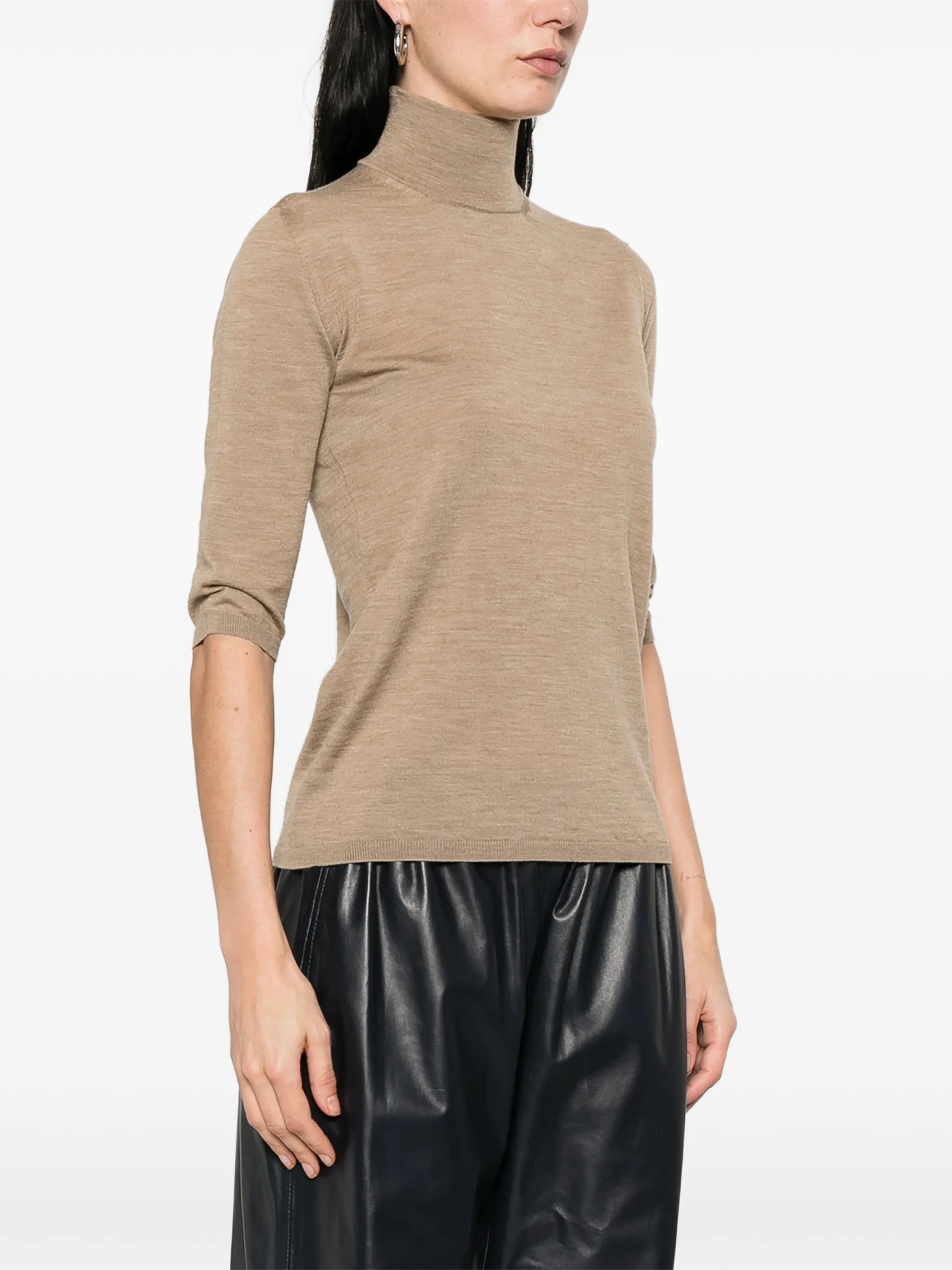 Boa turtleneck quarter-sleeve sweater