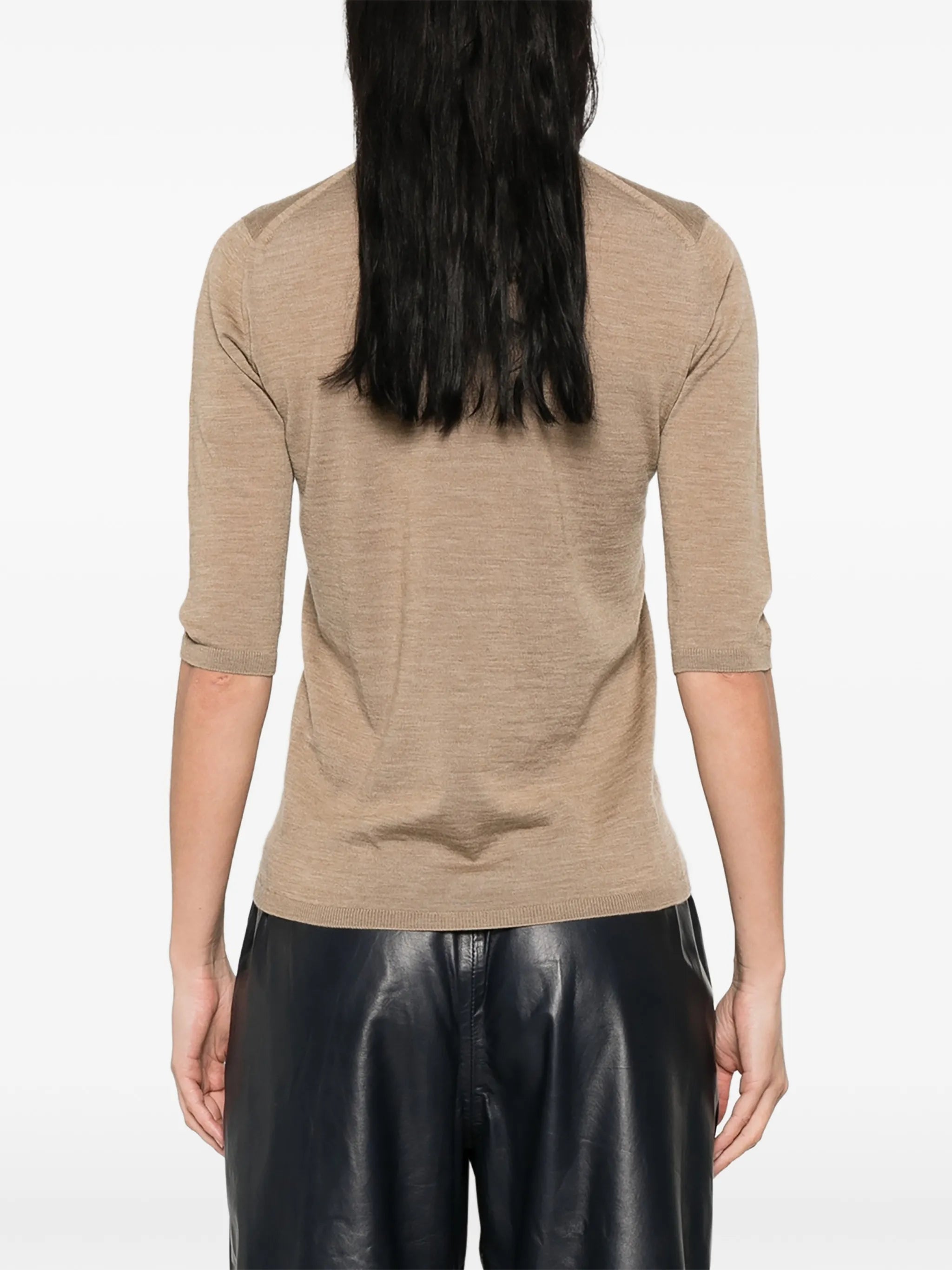 Boa turtleneck quarter-sleeve sweater