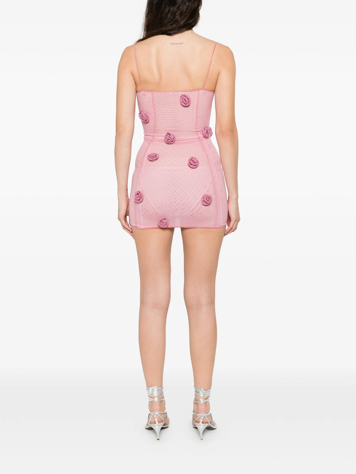 rose balconette mini dress