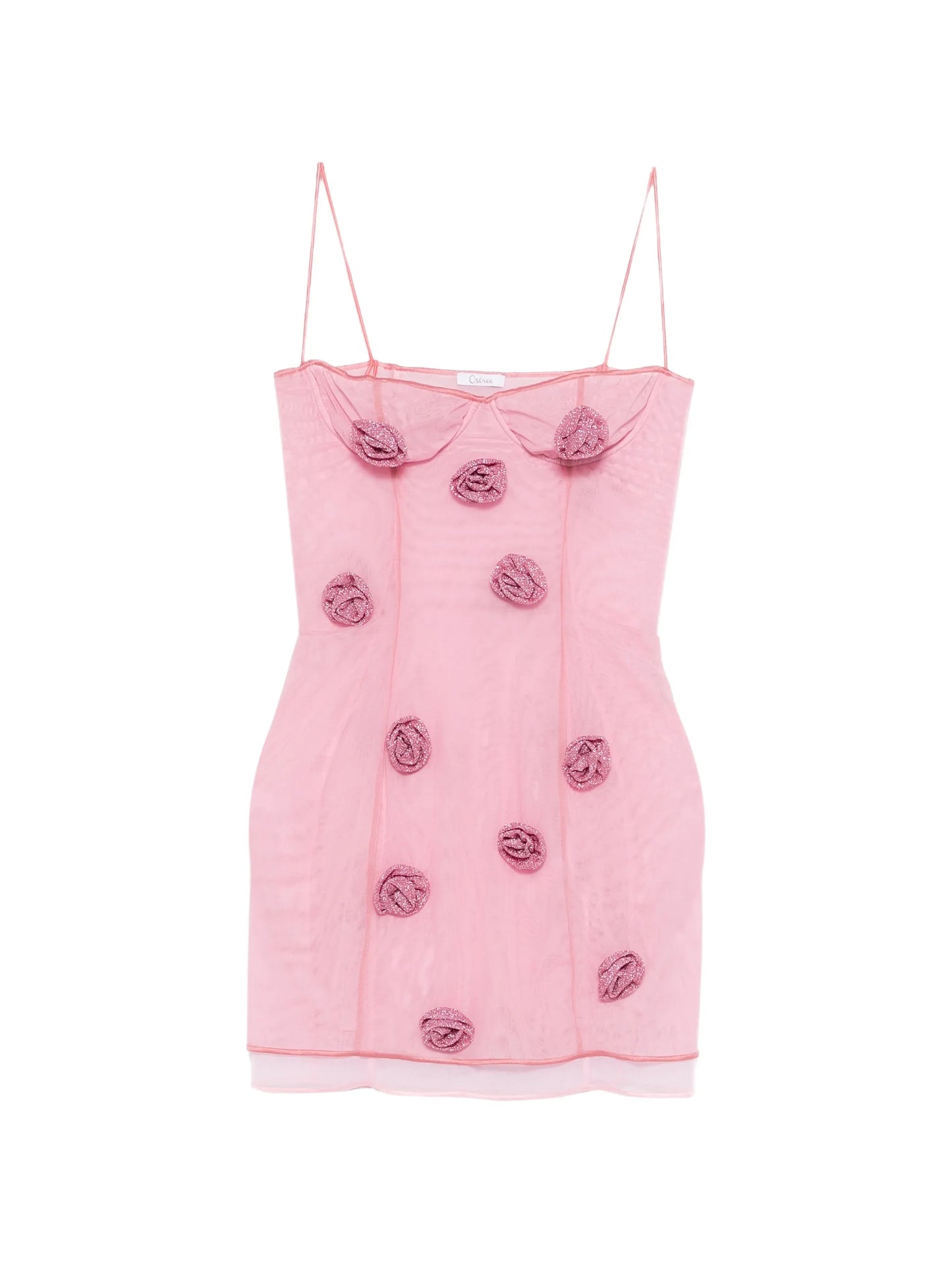 rose balconette mini dress