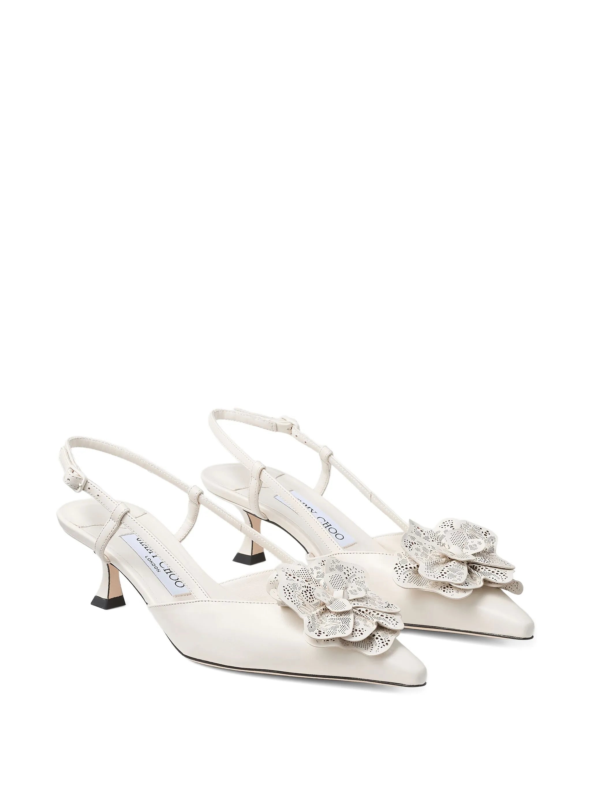 50mm Mimmi flower sling back pumps