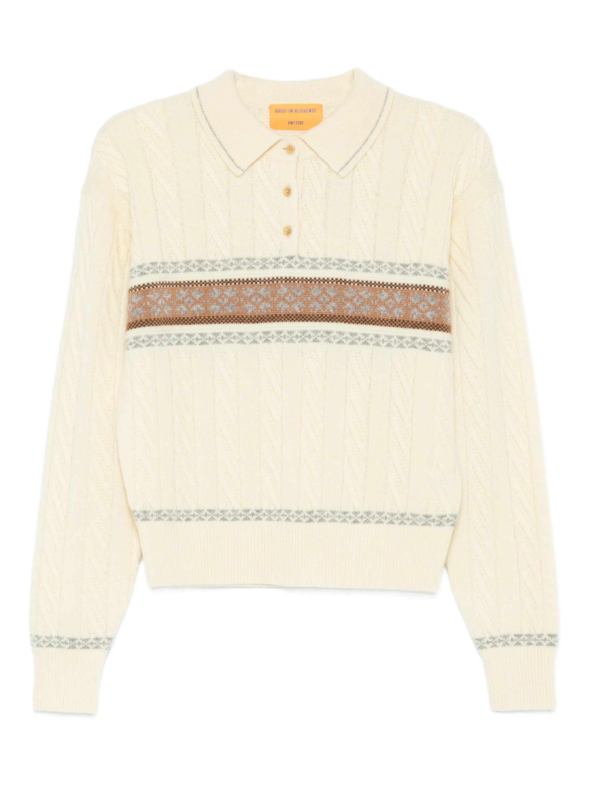 cable collegiate knitted polo top