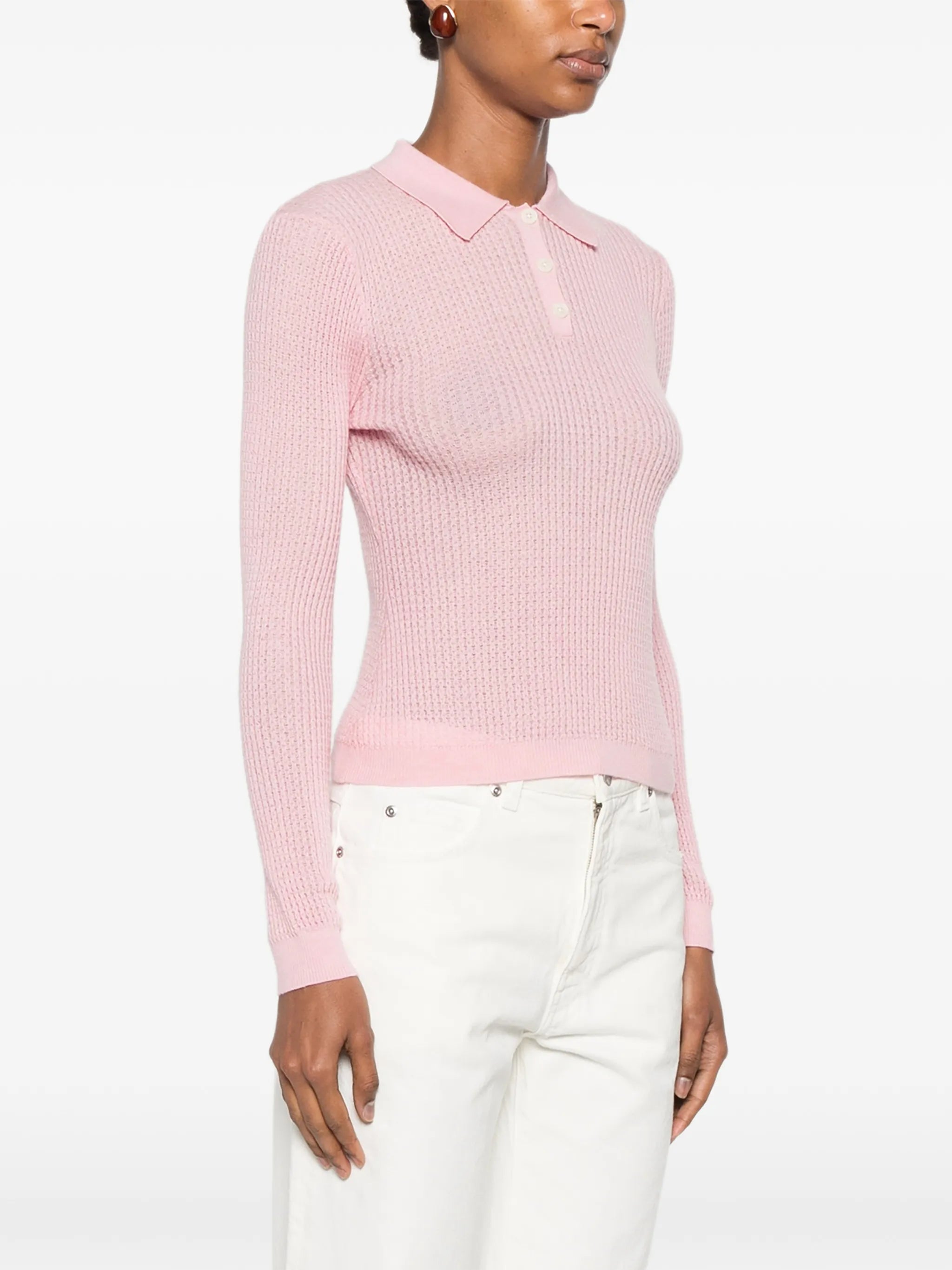 long-sleeve polo top