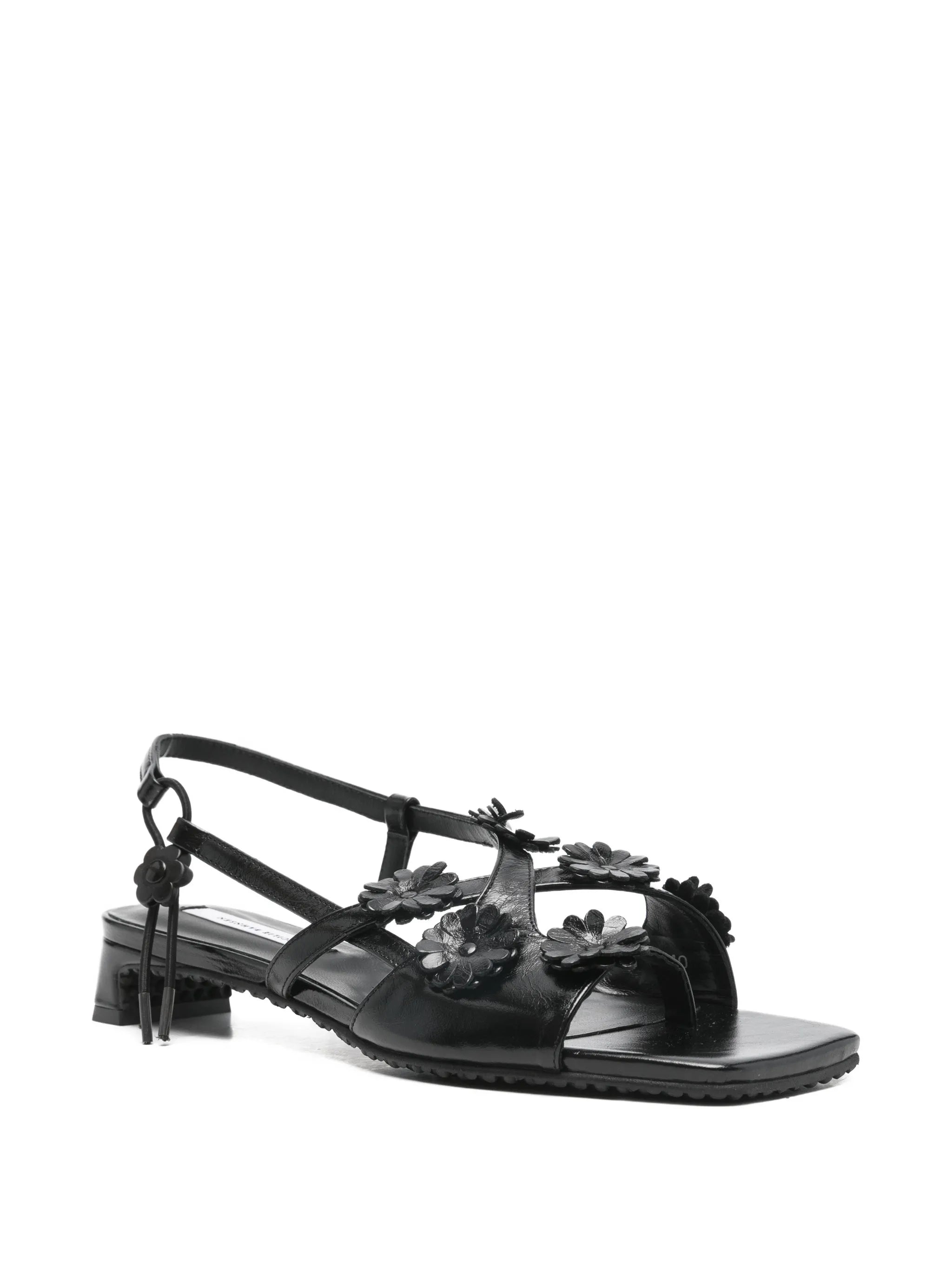 flower leather sandals