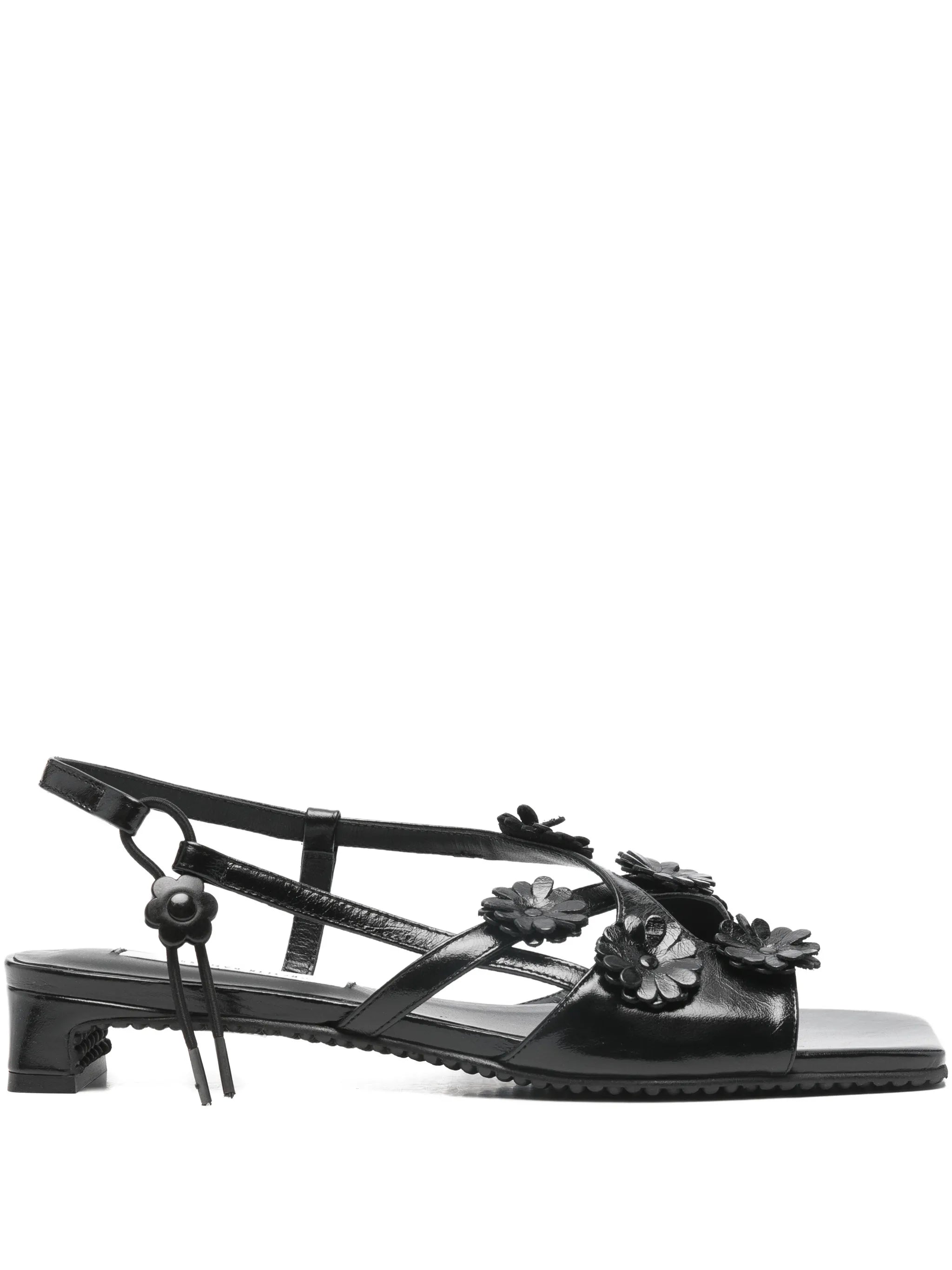 flower leather sandals