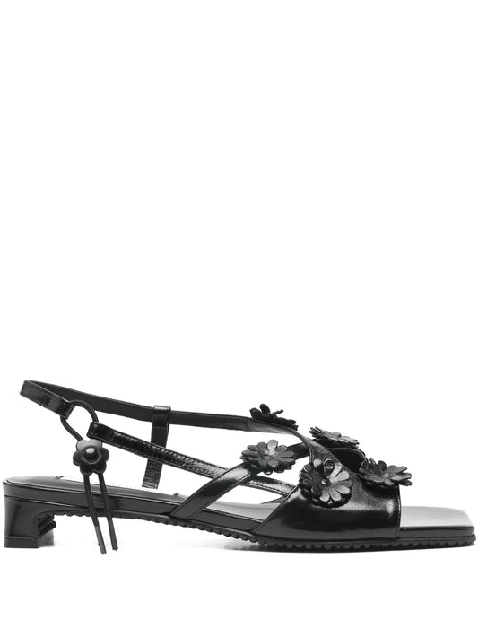 flower leather sandals