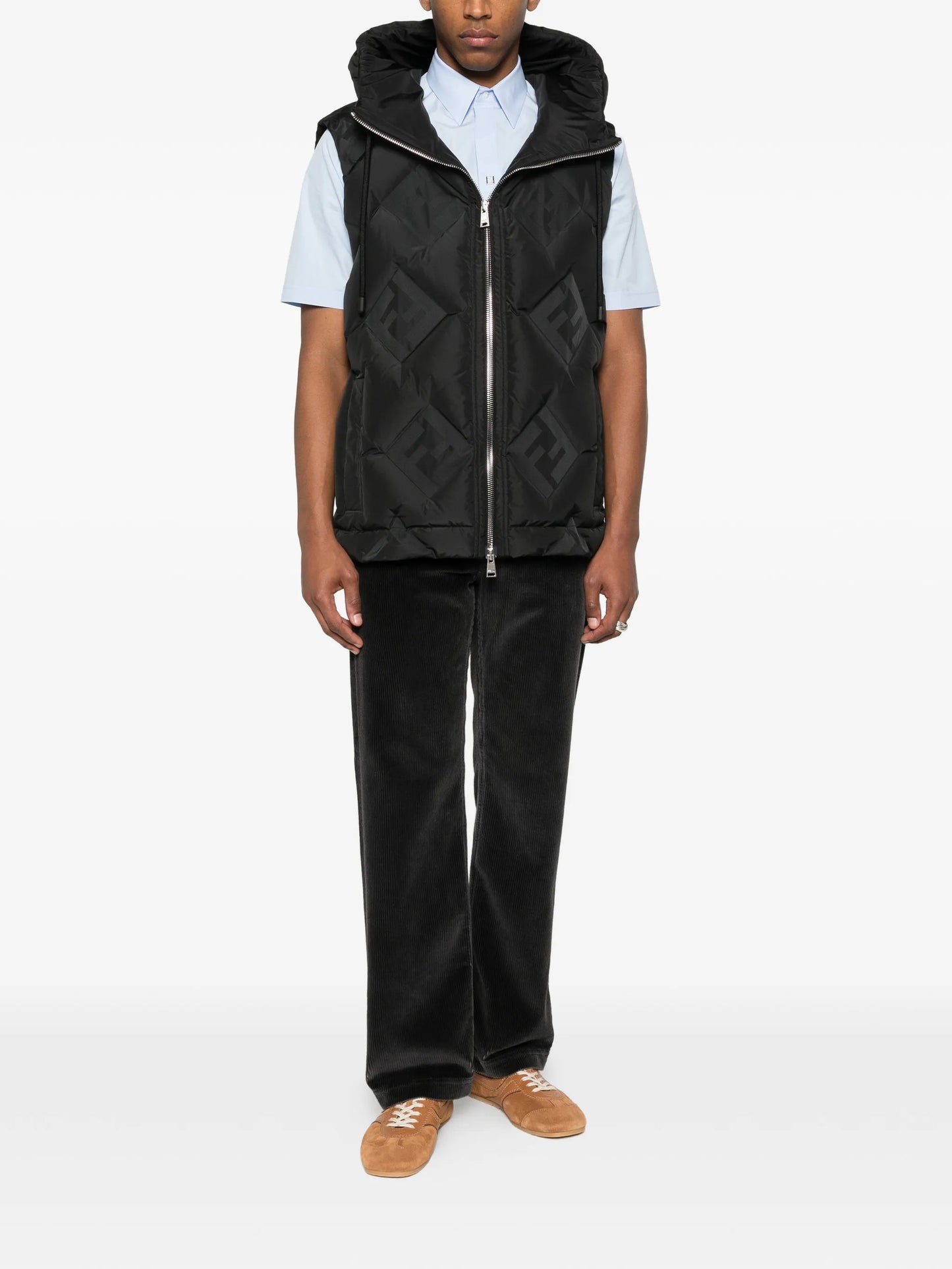 corduroy straight-leg trousers