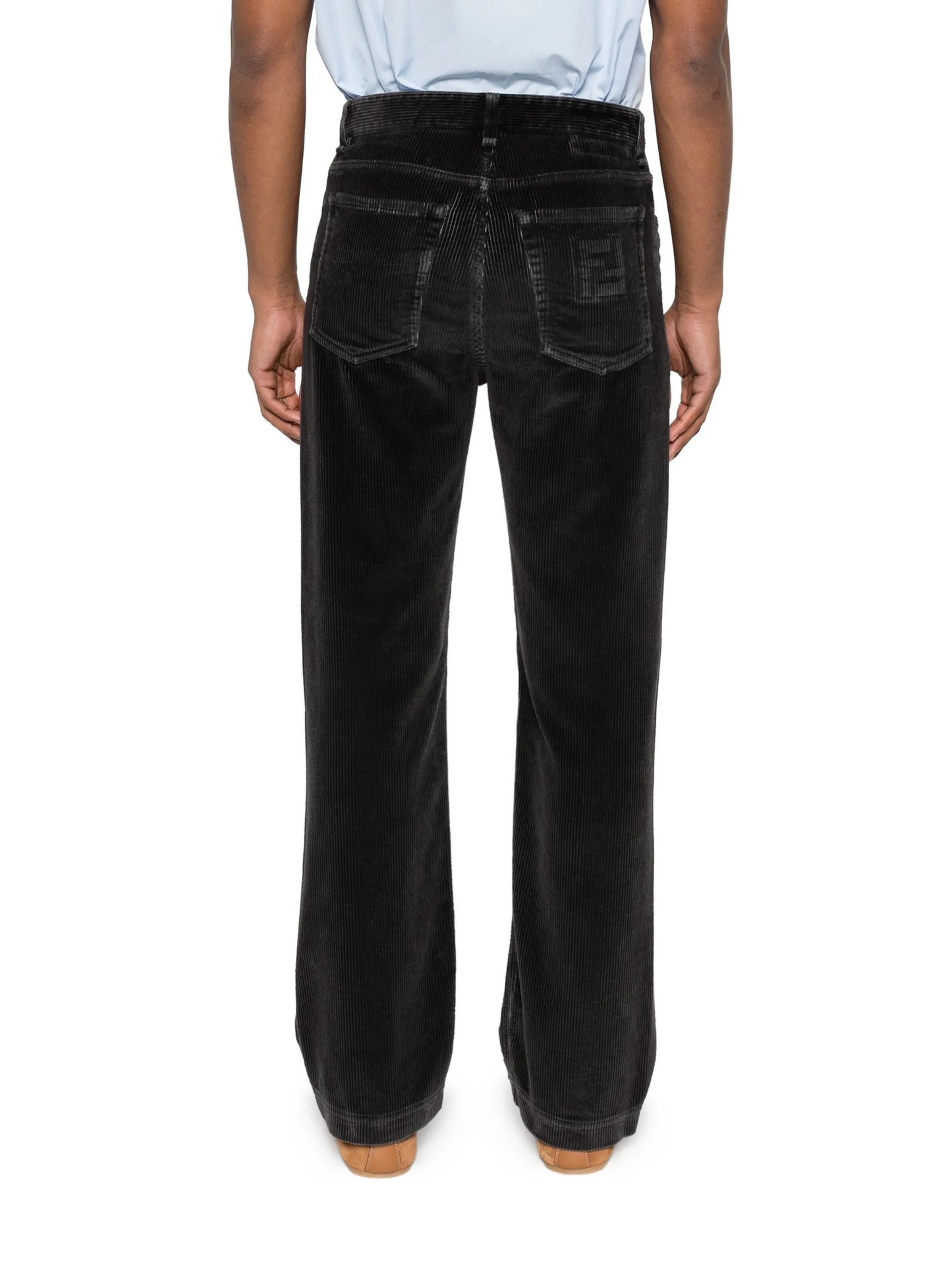 corduroy straight-leg trousers
