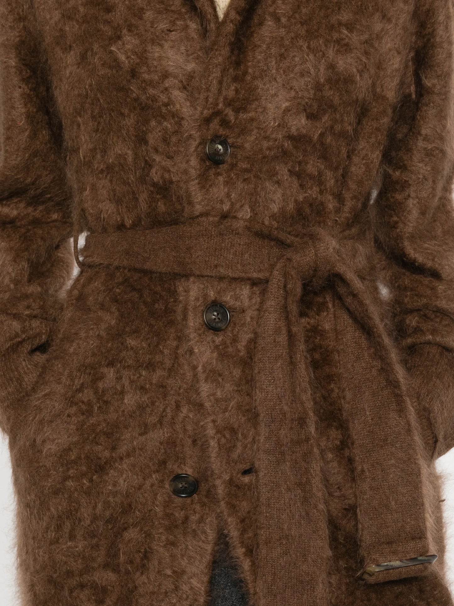 belted buttoned coat