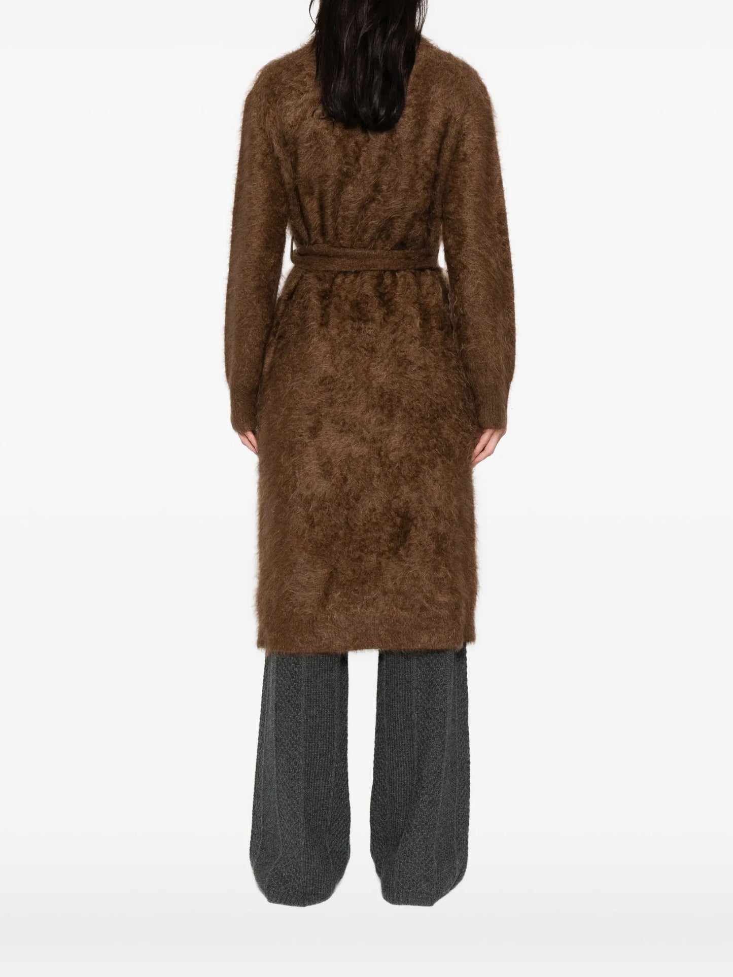 belted buttoned coat