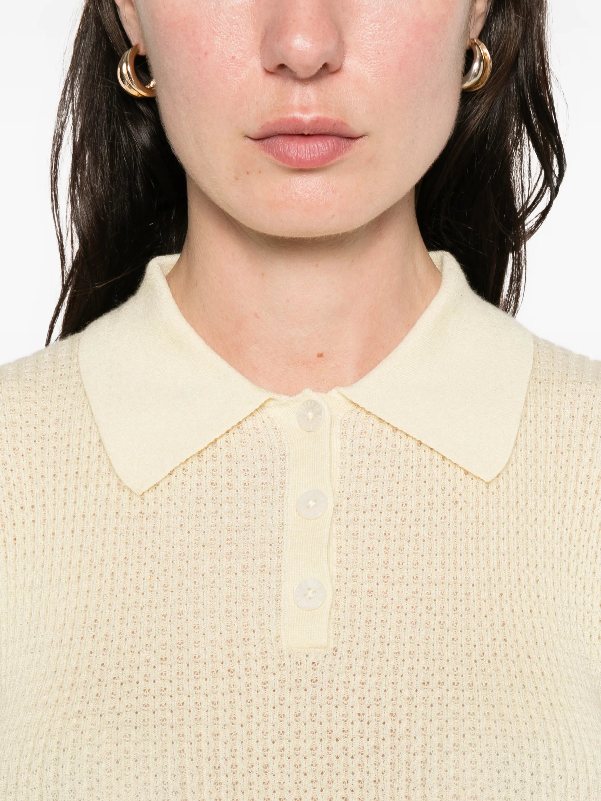 shrunken-effect polo top