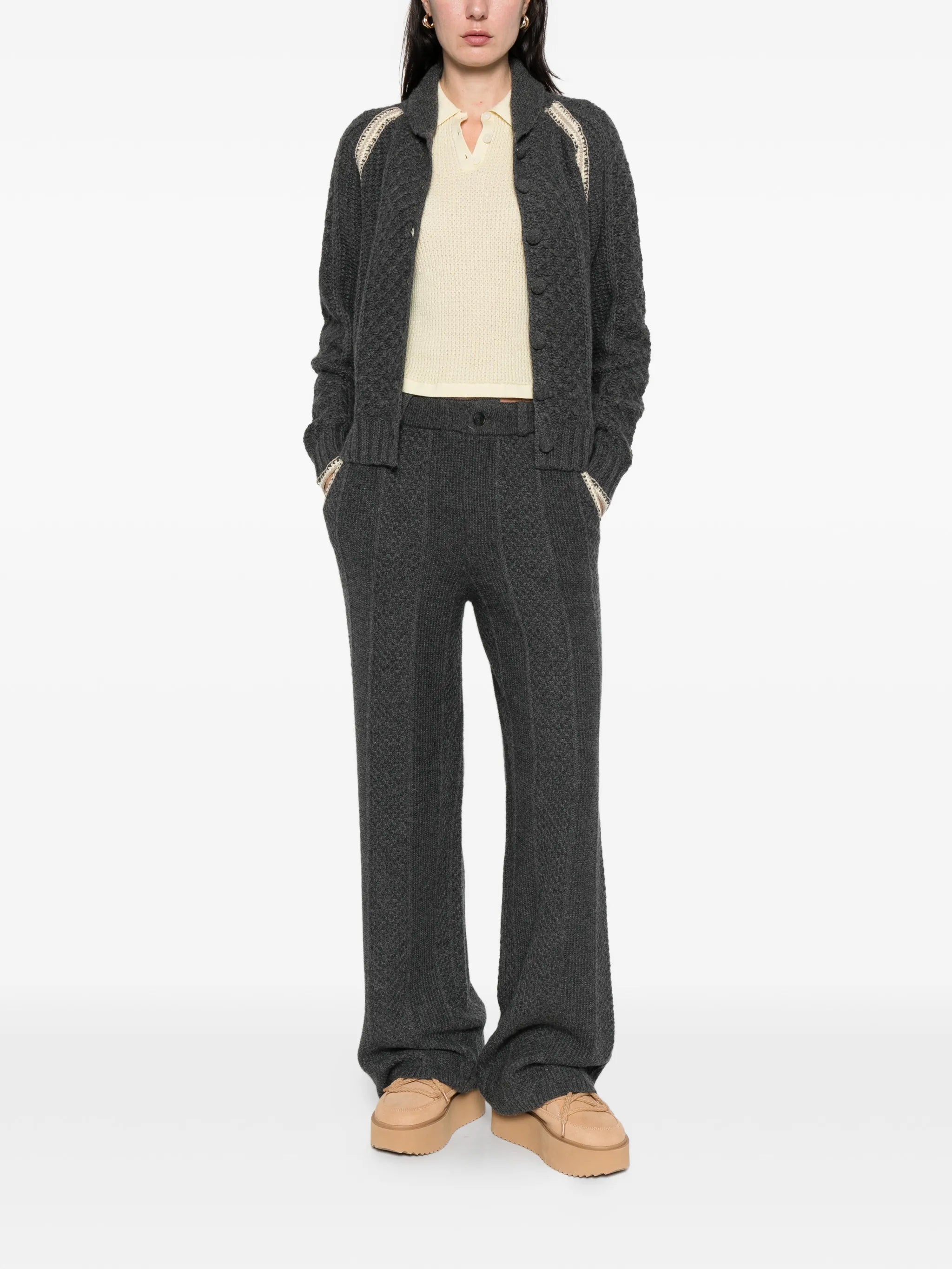 shrunken-effect polo top